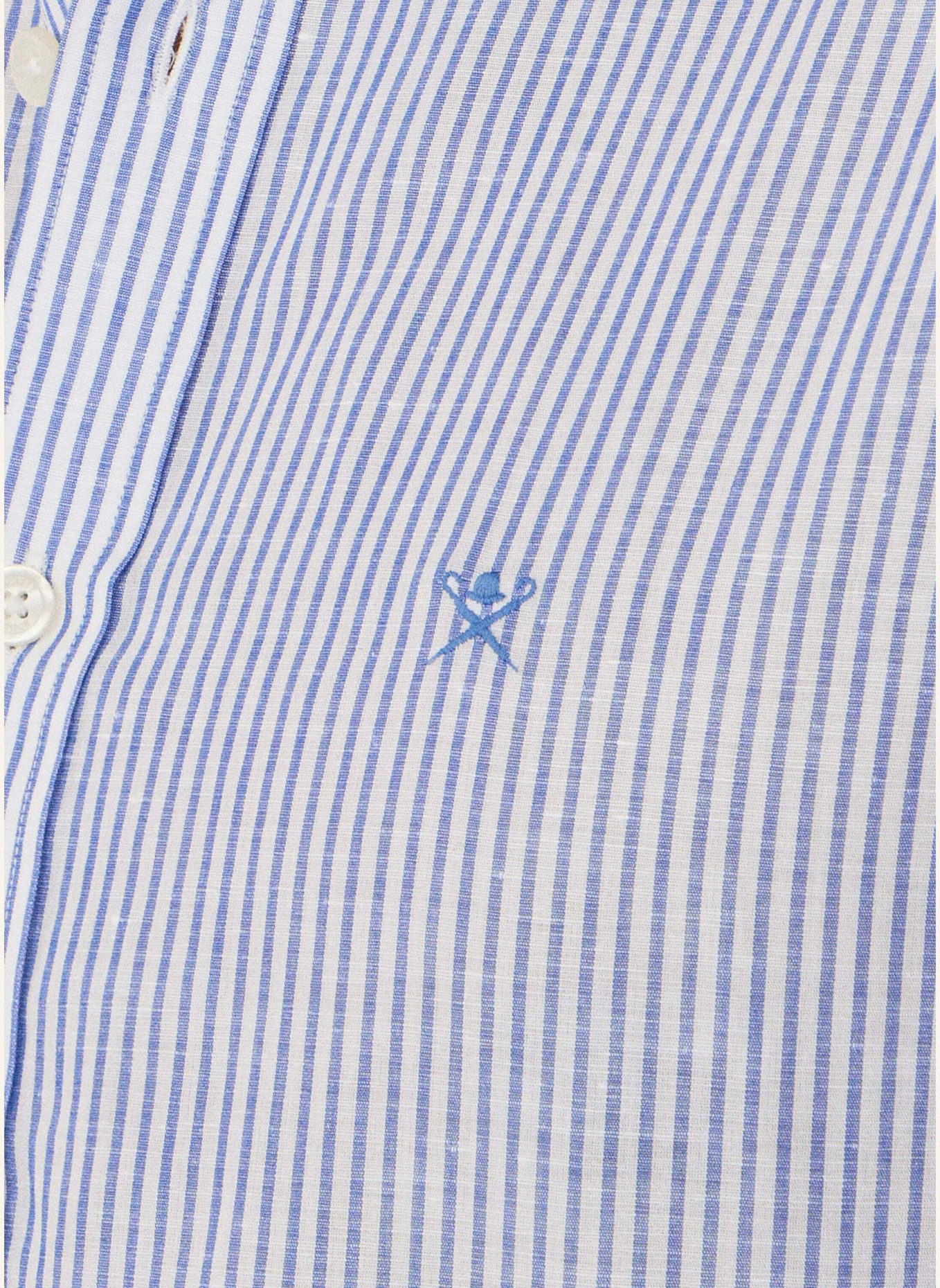 HACKETT LONDON Freizeithemd ESS LINEN BENGAL: BLAU