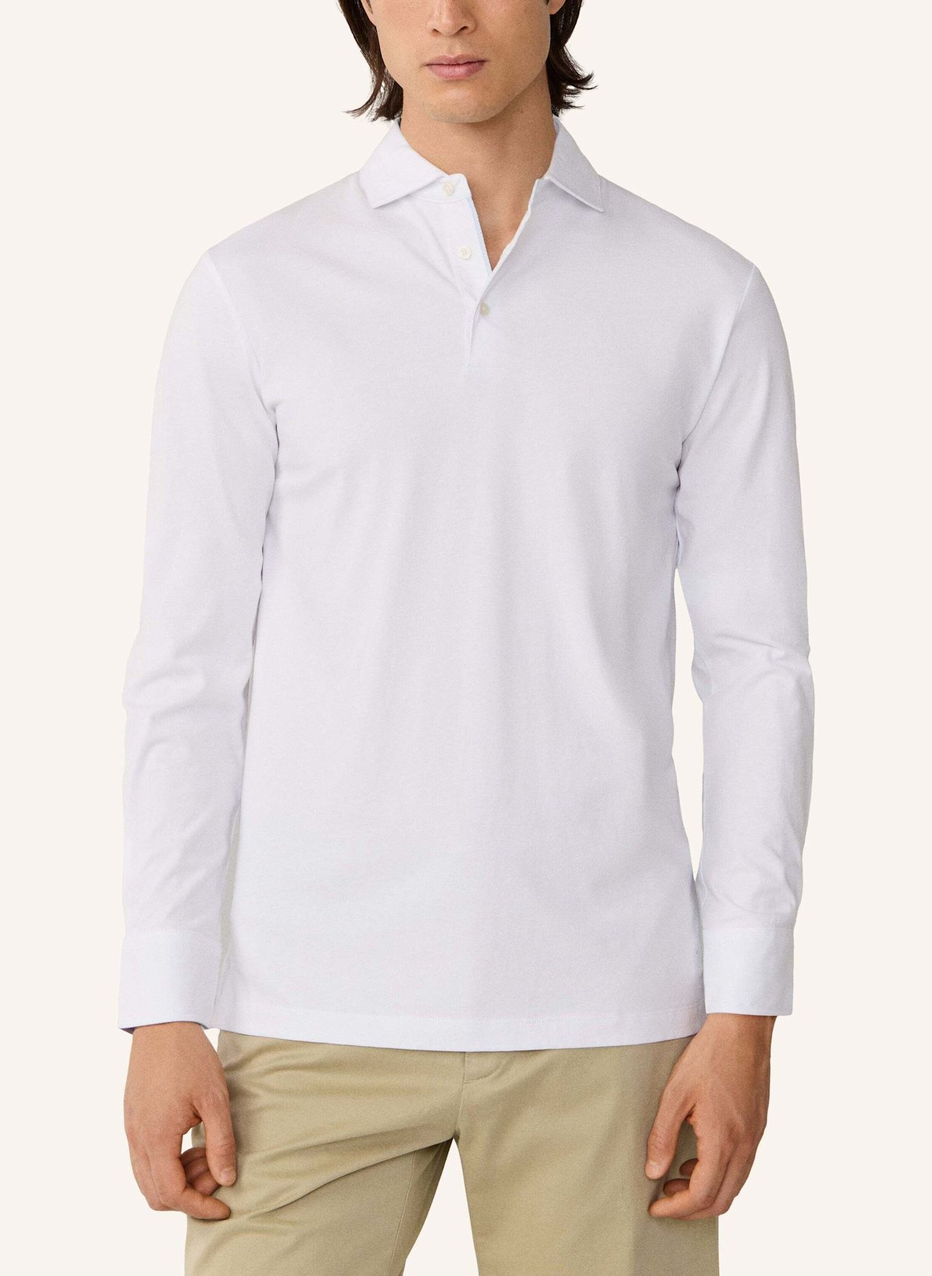 HACKETT LONDON Poloshirt MULTI TRIM JERSEY LS: WEISS