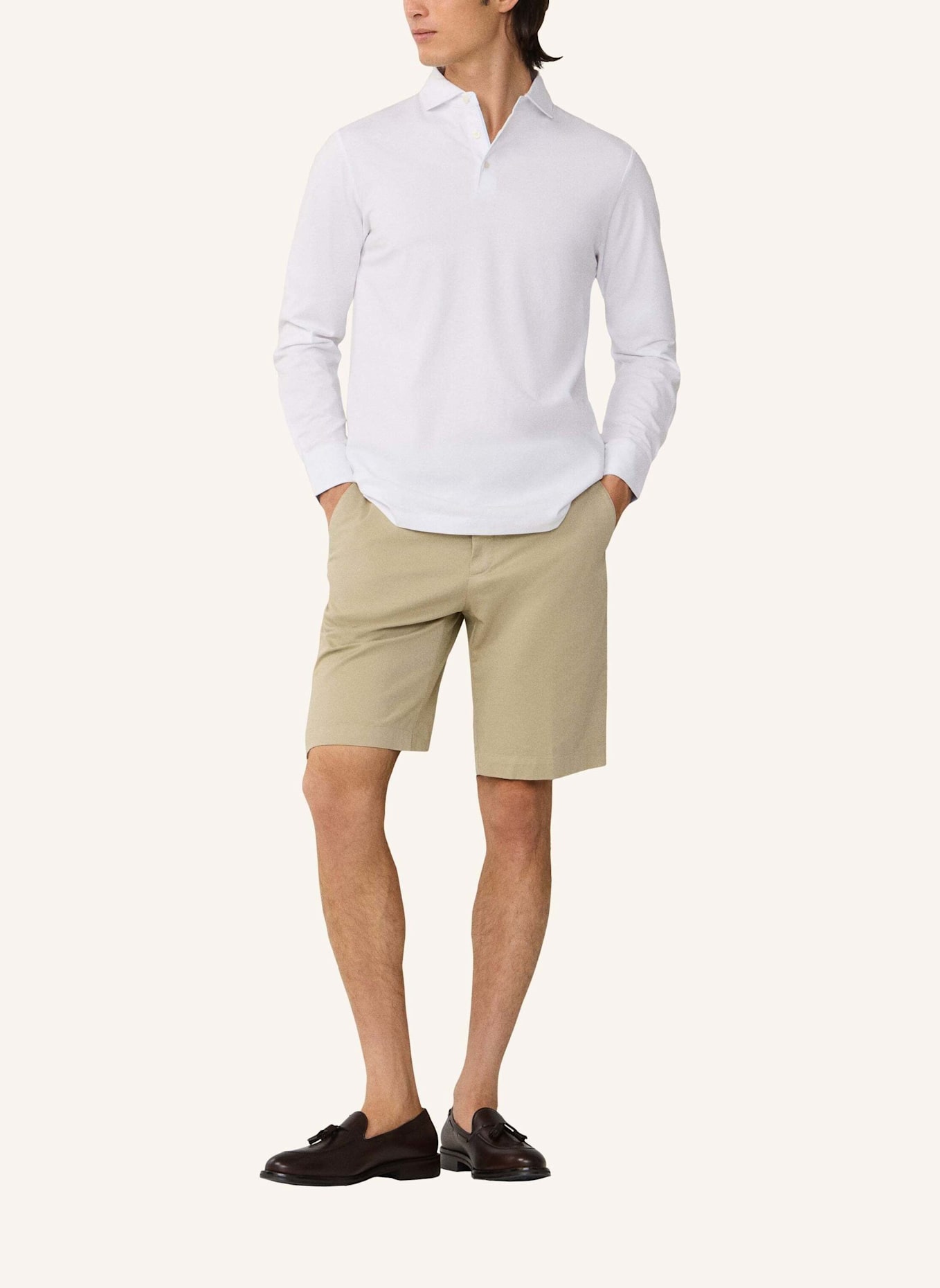 HACKETT LONDON Poloshirt MULTI TRIM JERSEY LS: WEISS