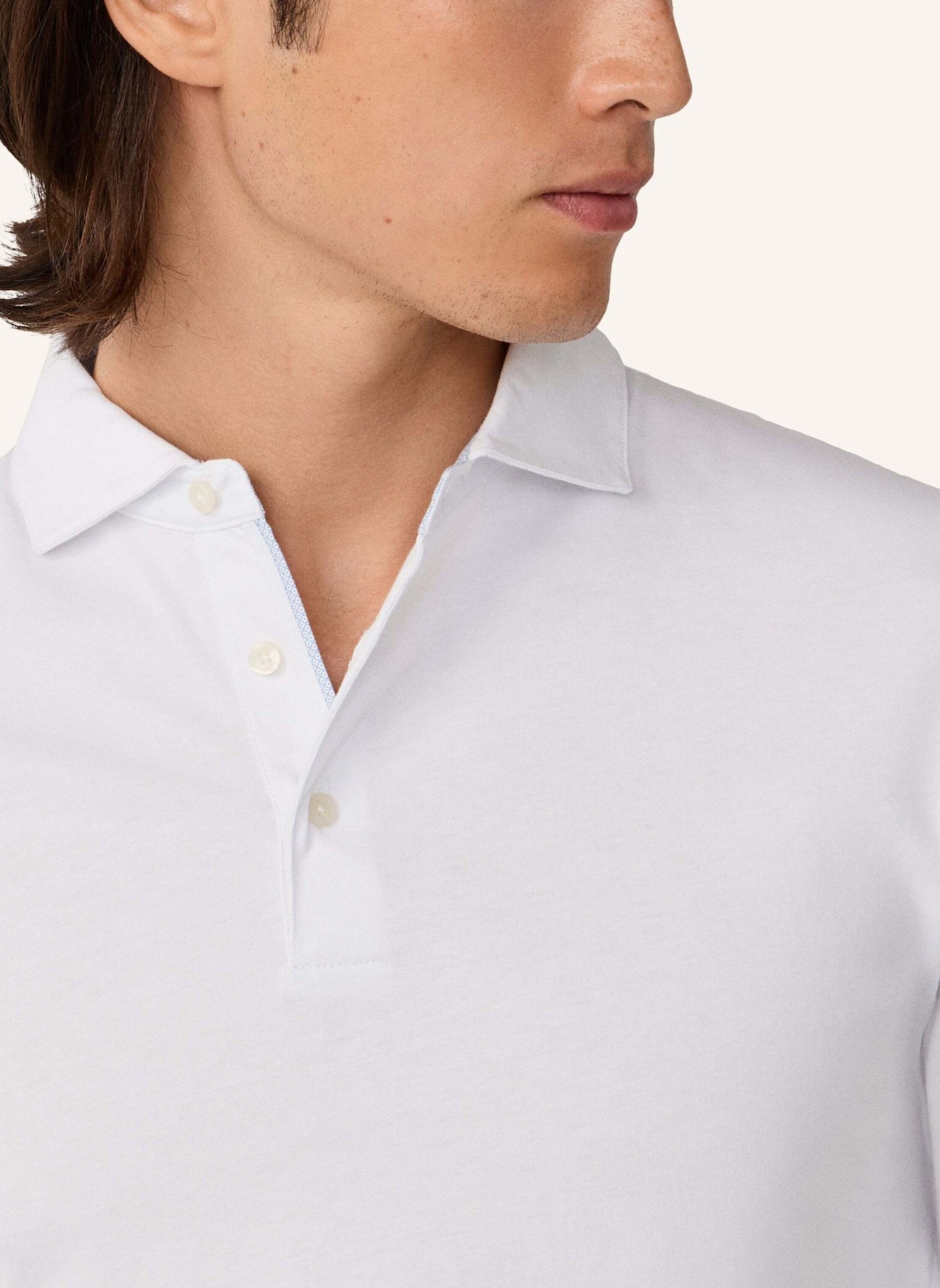 HACKETT LONDON Poloshirt MULTI TRIM JERSEY LS: WEISS