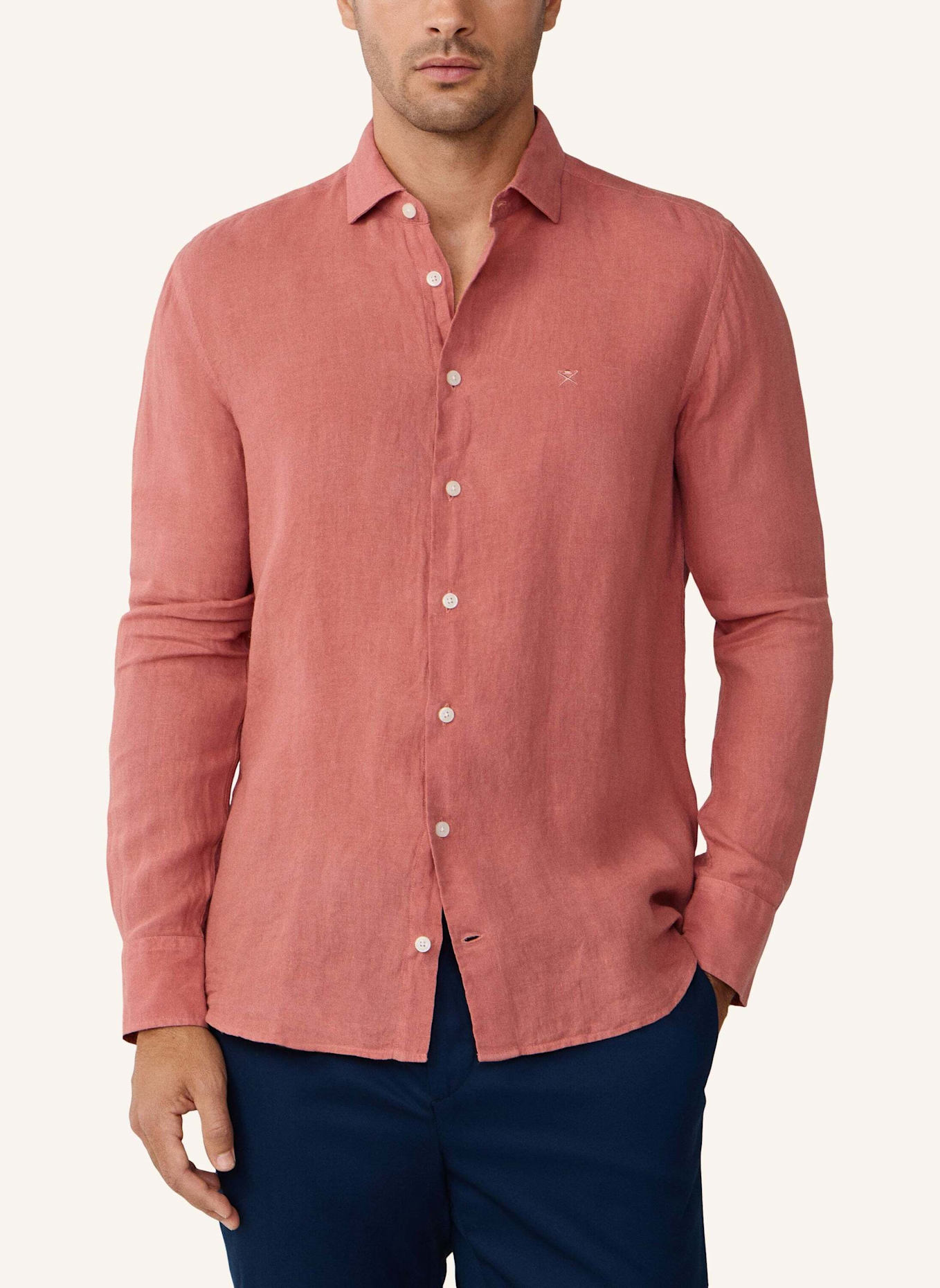 HACKETT LONDON Freizeithemd ESS GMD LINEN KENT: ROT