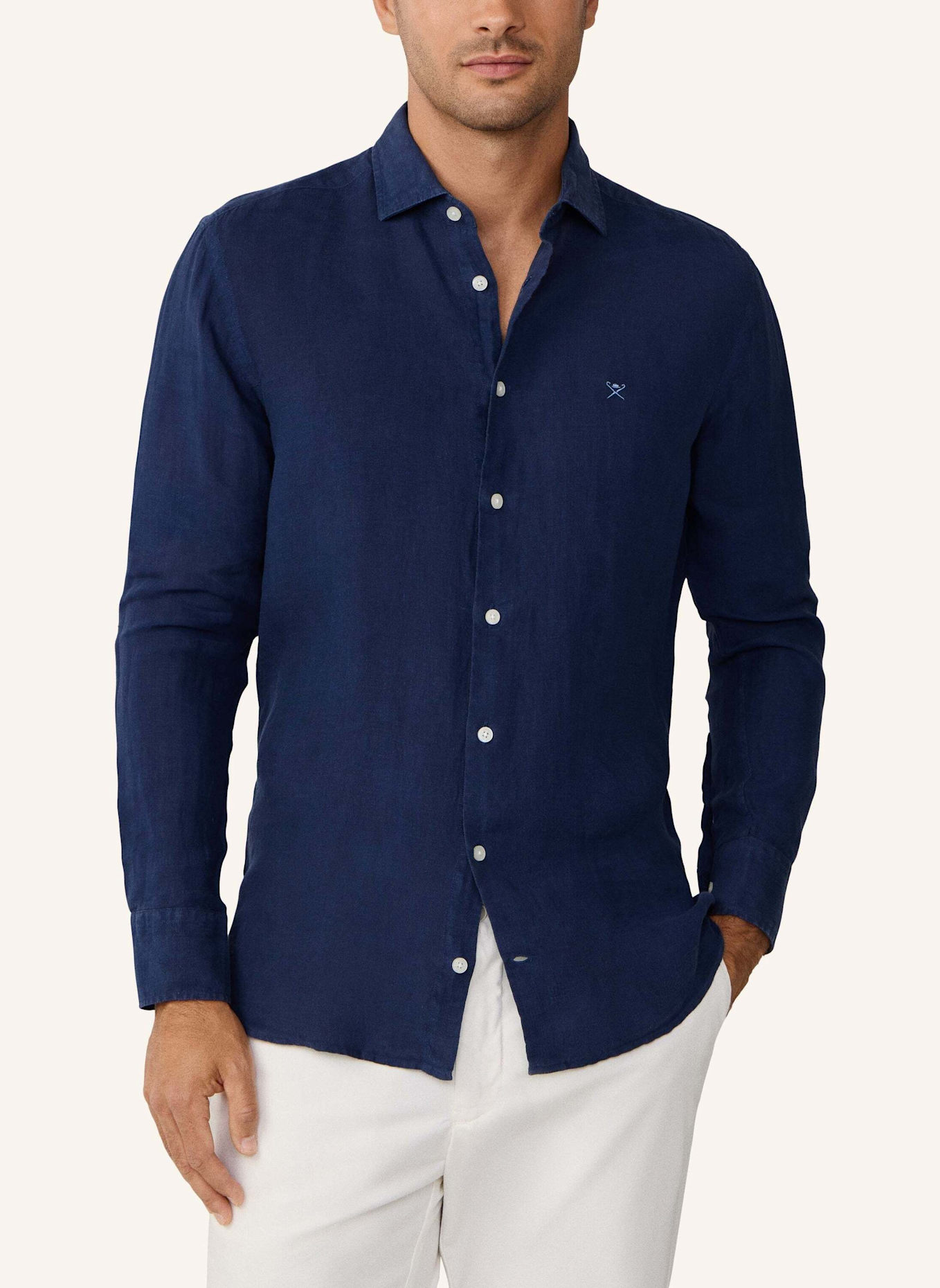 HACKETT LONDON Freizeithemd ESS GMD LINEN KENT: BLAU