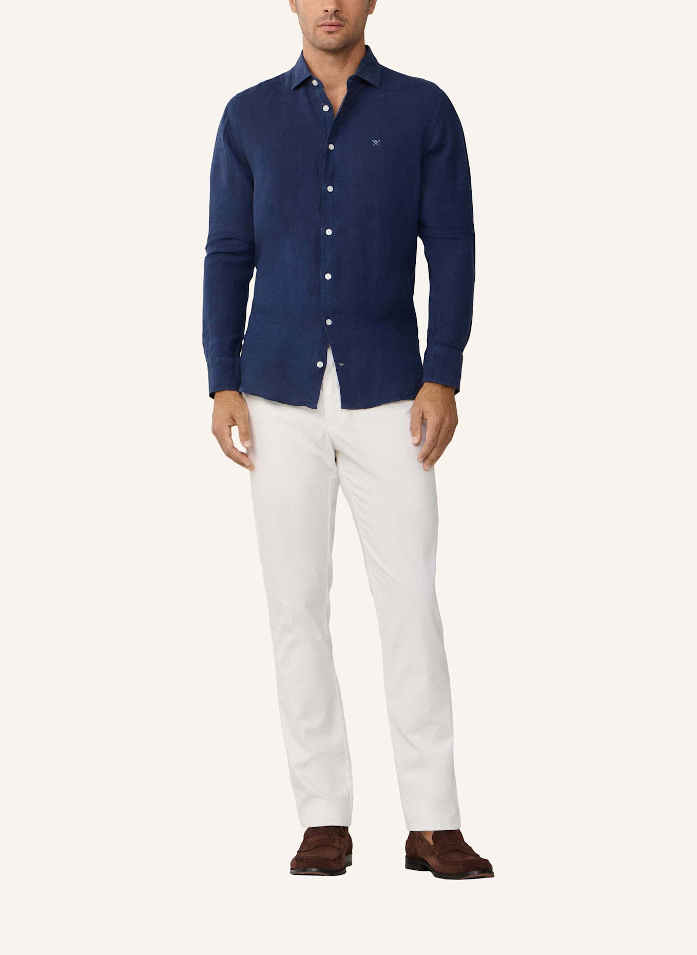 HACKETT LONDON Freizeithemd ESS GMD LINEN KENT: BLAU