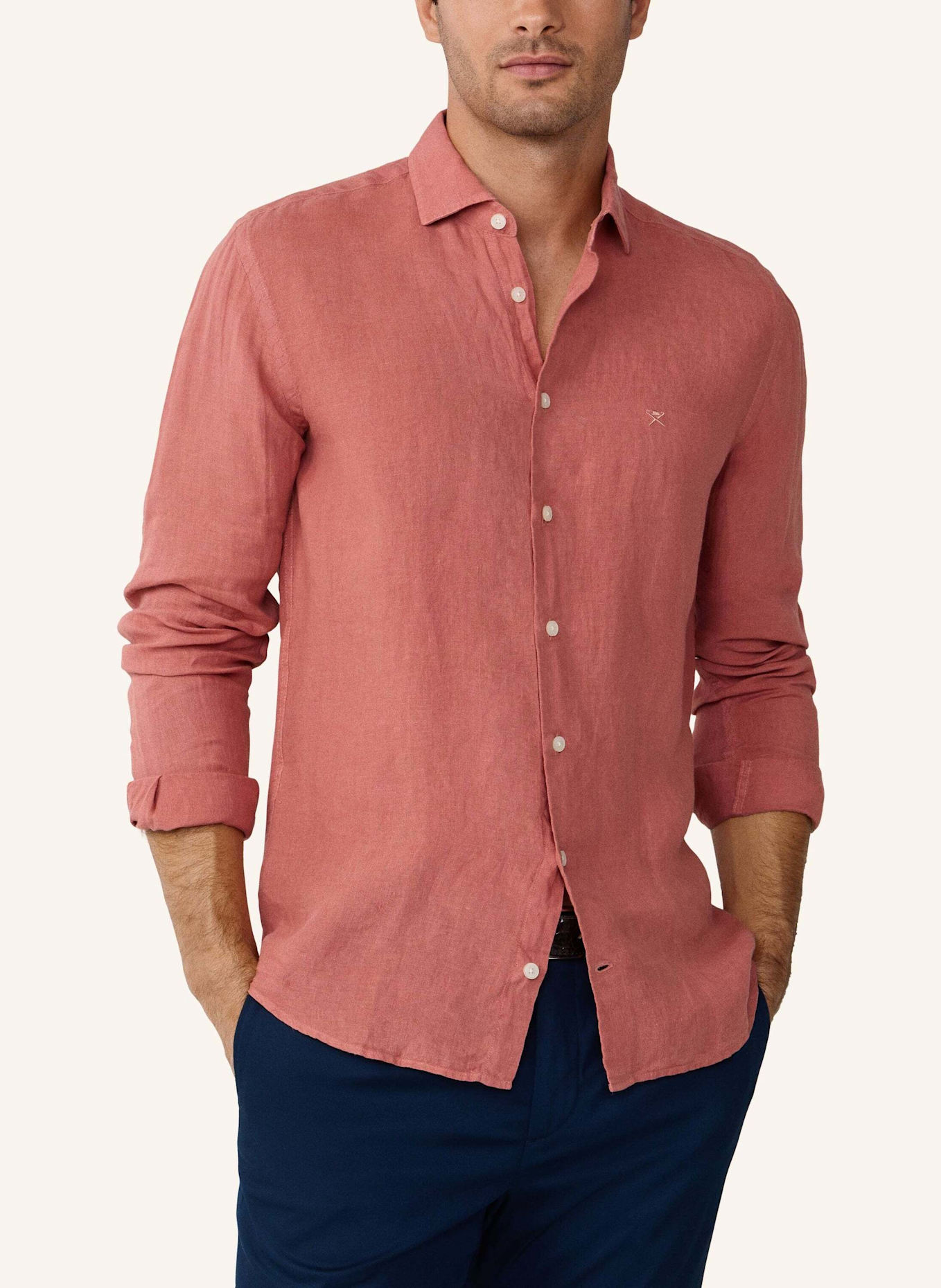 HACKETT LONDON Freizeithemd ESS GMD LINEN KENT: ROT