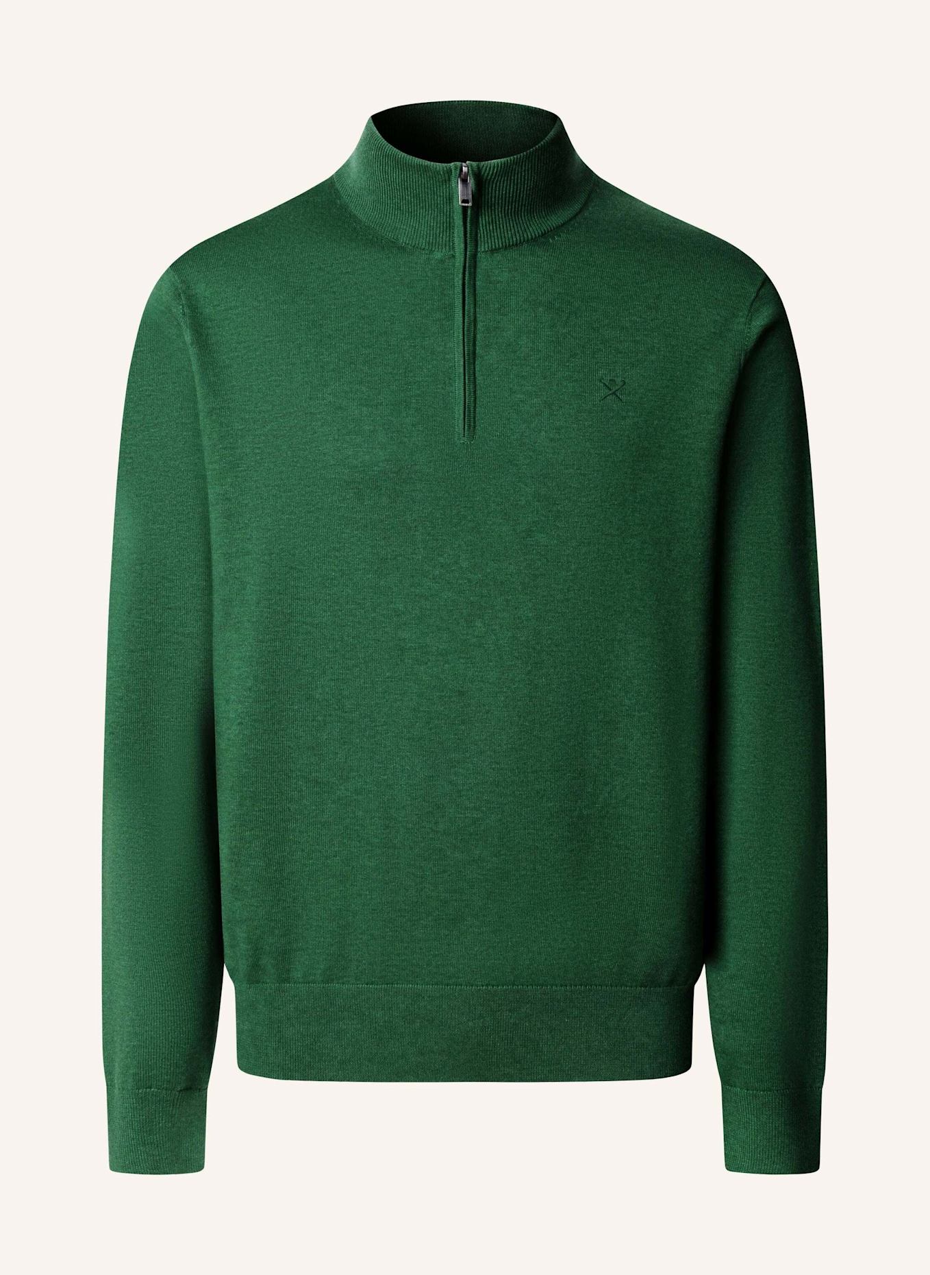 HACKETT LONDON Pullover COTTON SILK HZIP: GRÜN