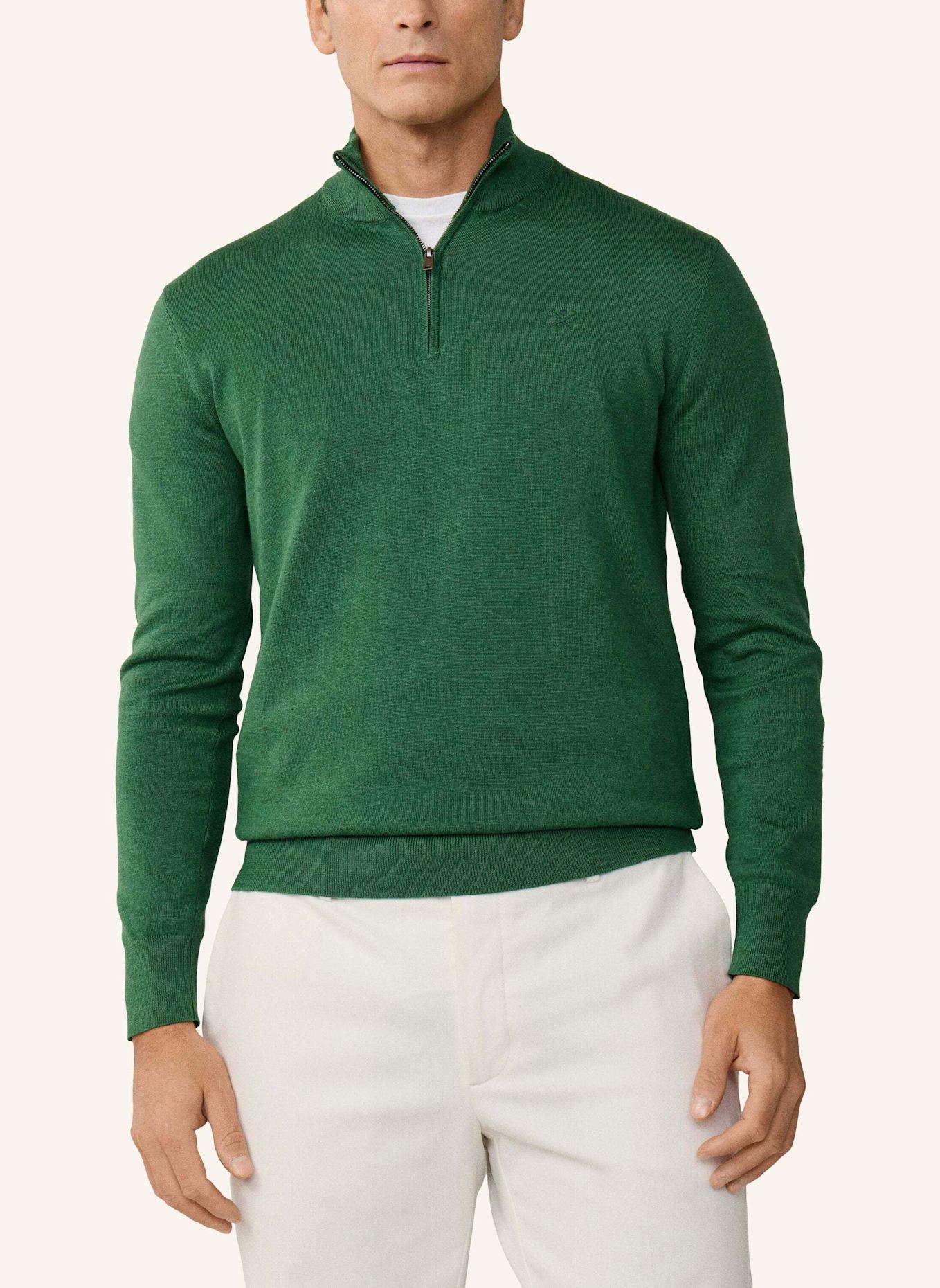 HACKETT LONDON Pullover COTTON SILK HZIP: GRÜN