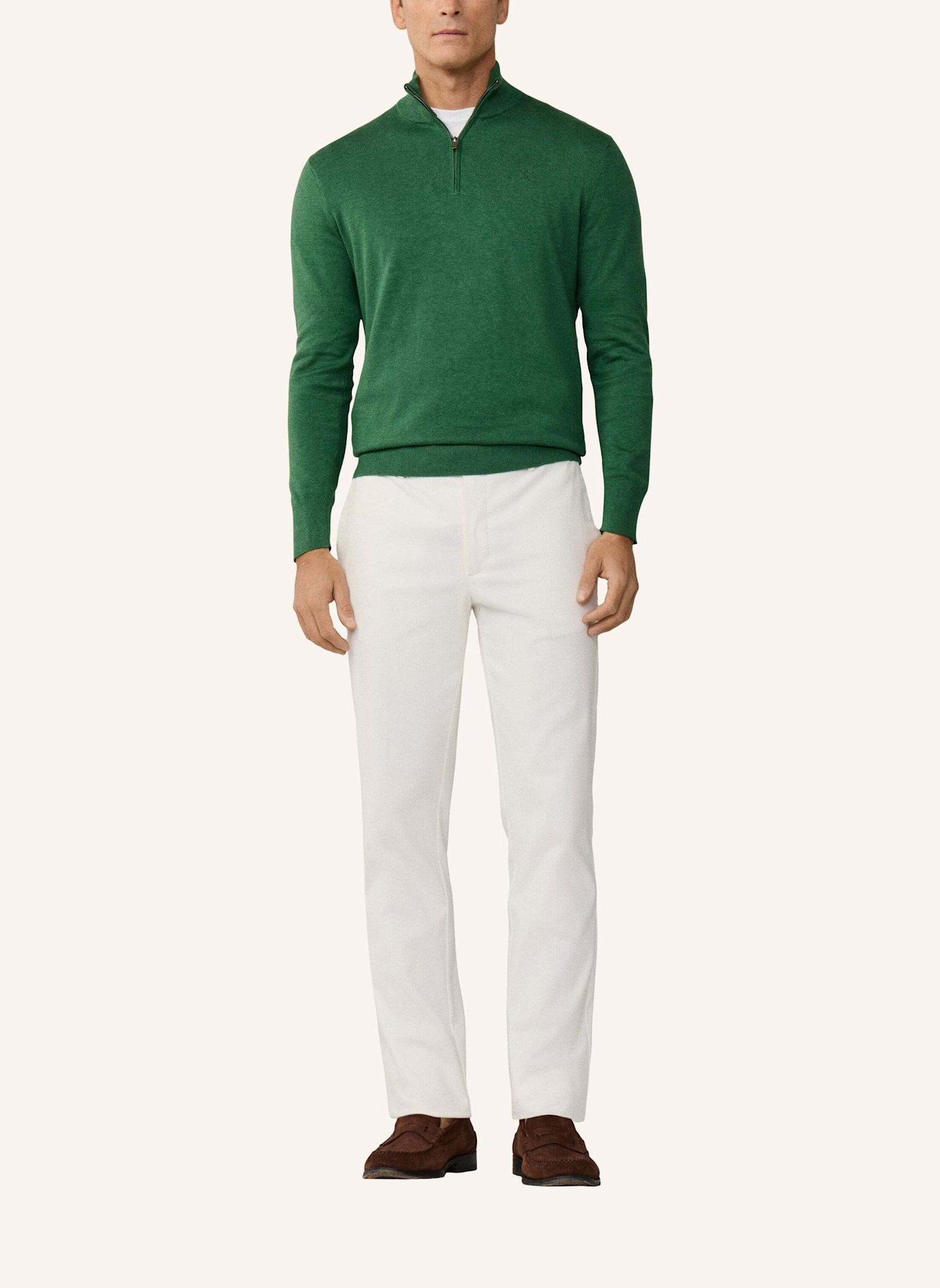 HACKETT LONDON Pullover COTTON SILK HZIP: GRÜN