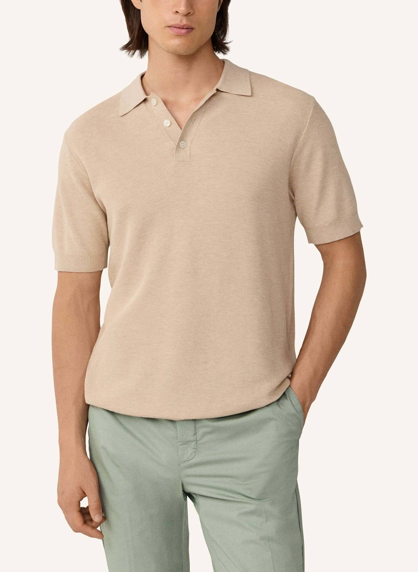 HACKETT LONDON Poloshirt HONEYCOMB SS POLO: BEIGE