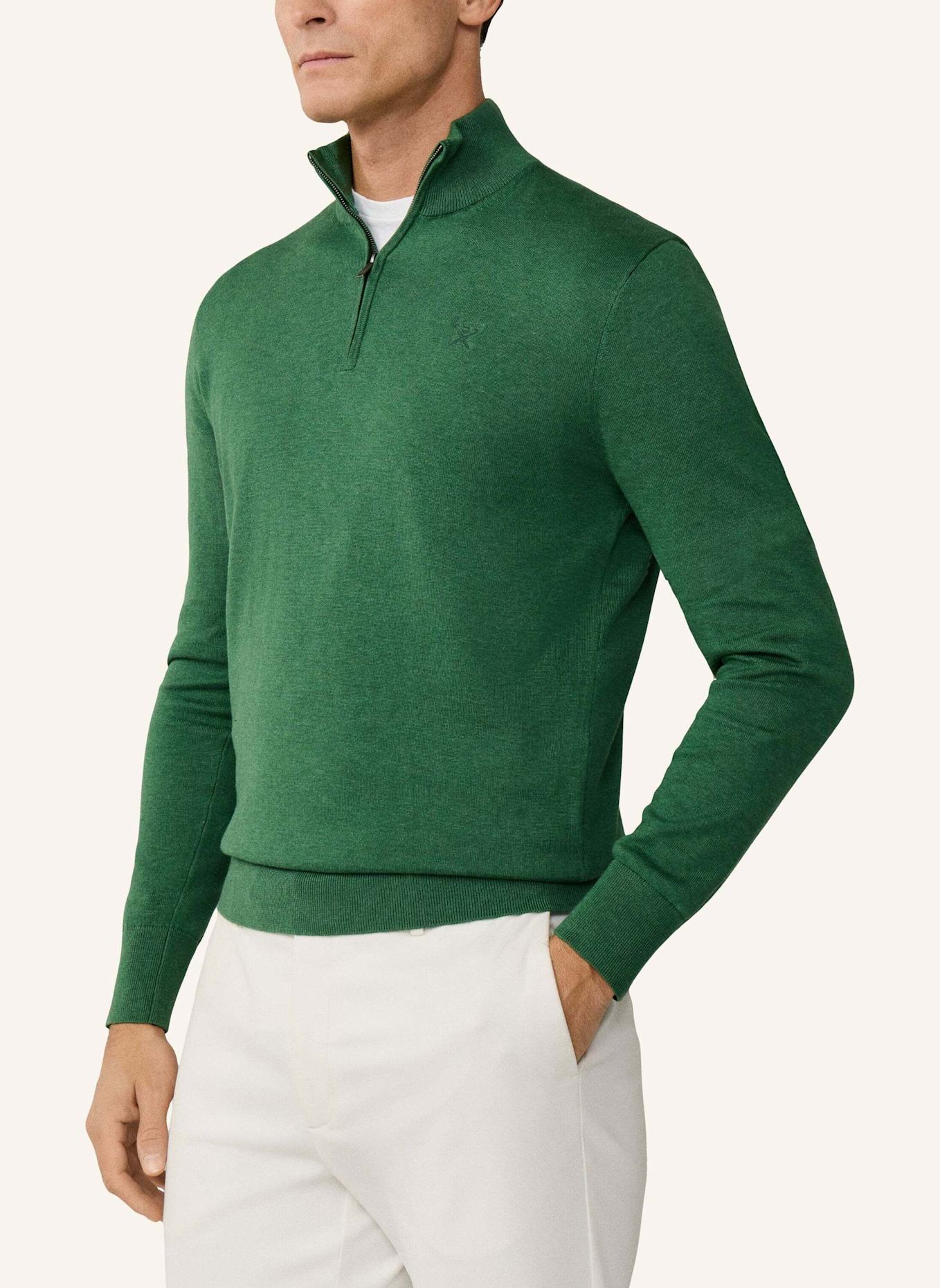 HACKETT LONDON Pullover COTTON SILK HZIP: GRÜN