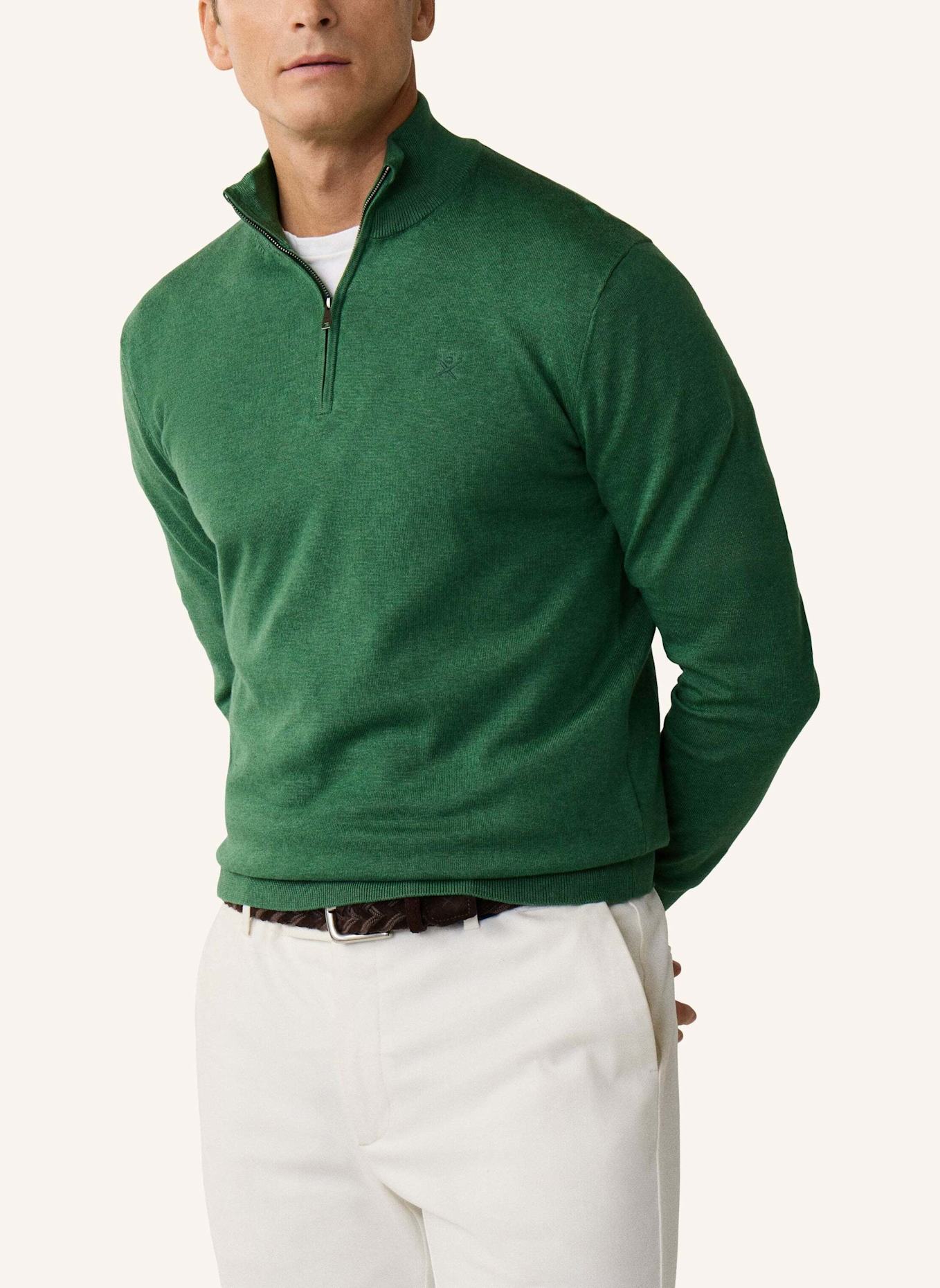 HACKETT LONDON Pullover COTTON SILK HZIP: GRÜN