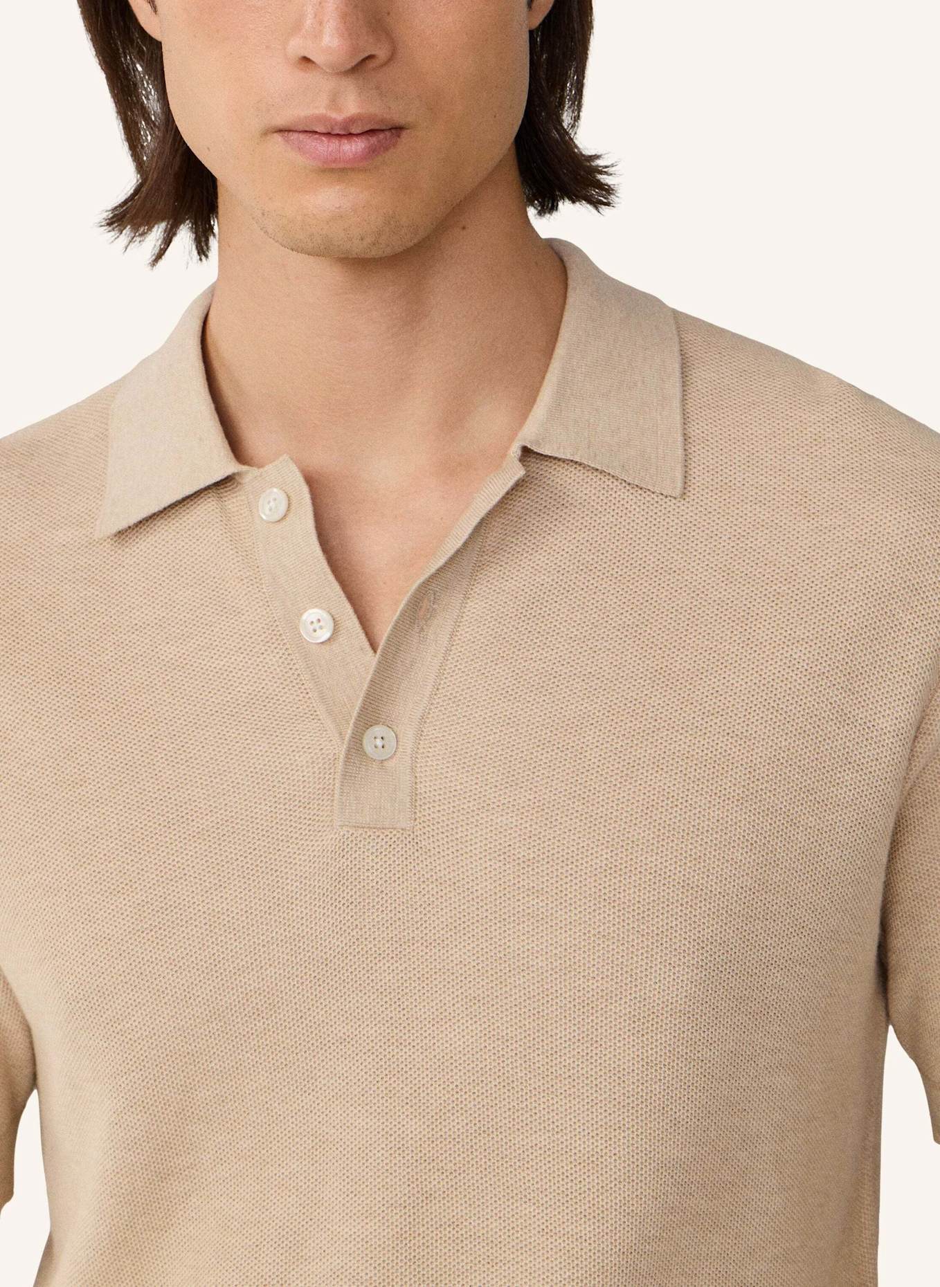 HACKETT LONDON Poloshirt HONEYCOMB SS POLO: BEIGE