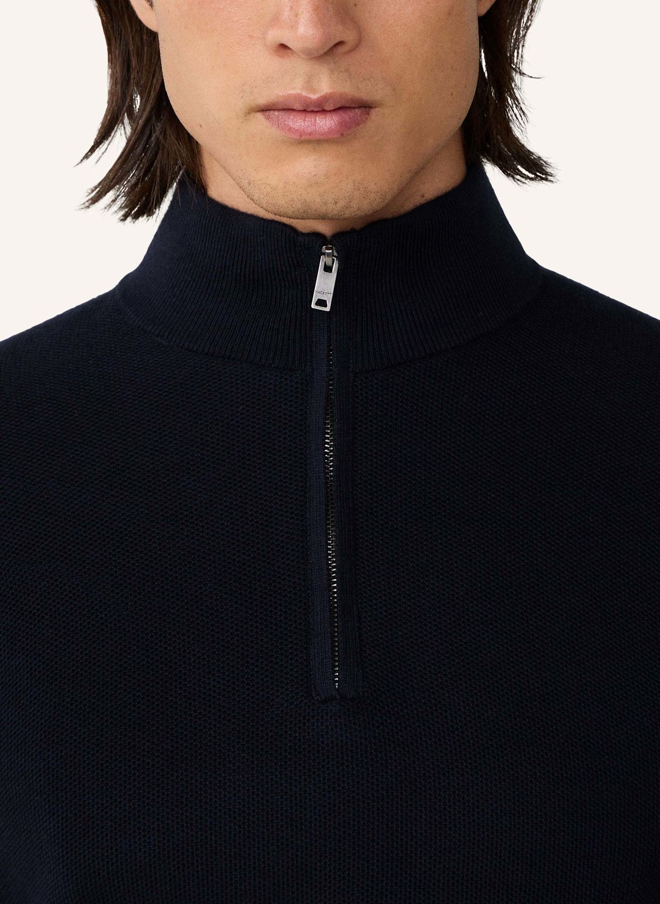 HACKETT LONDON Pullover HONEYCOMB HZIP: BLAU