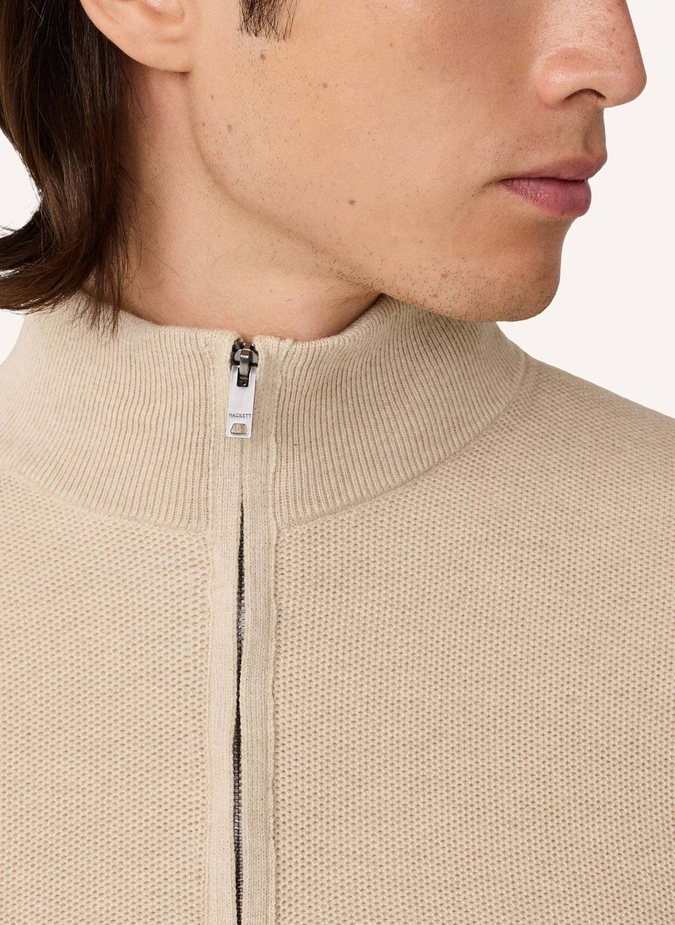 HACKETT LONDON Pullover HONEYCOMB HZIP: BEIGE