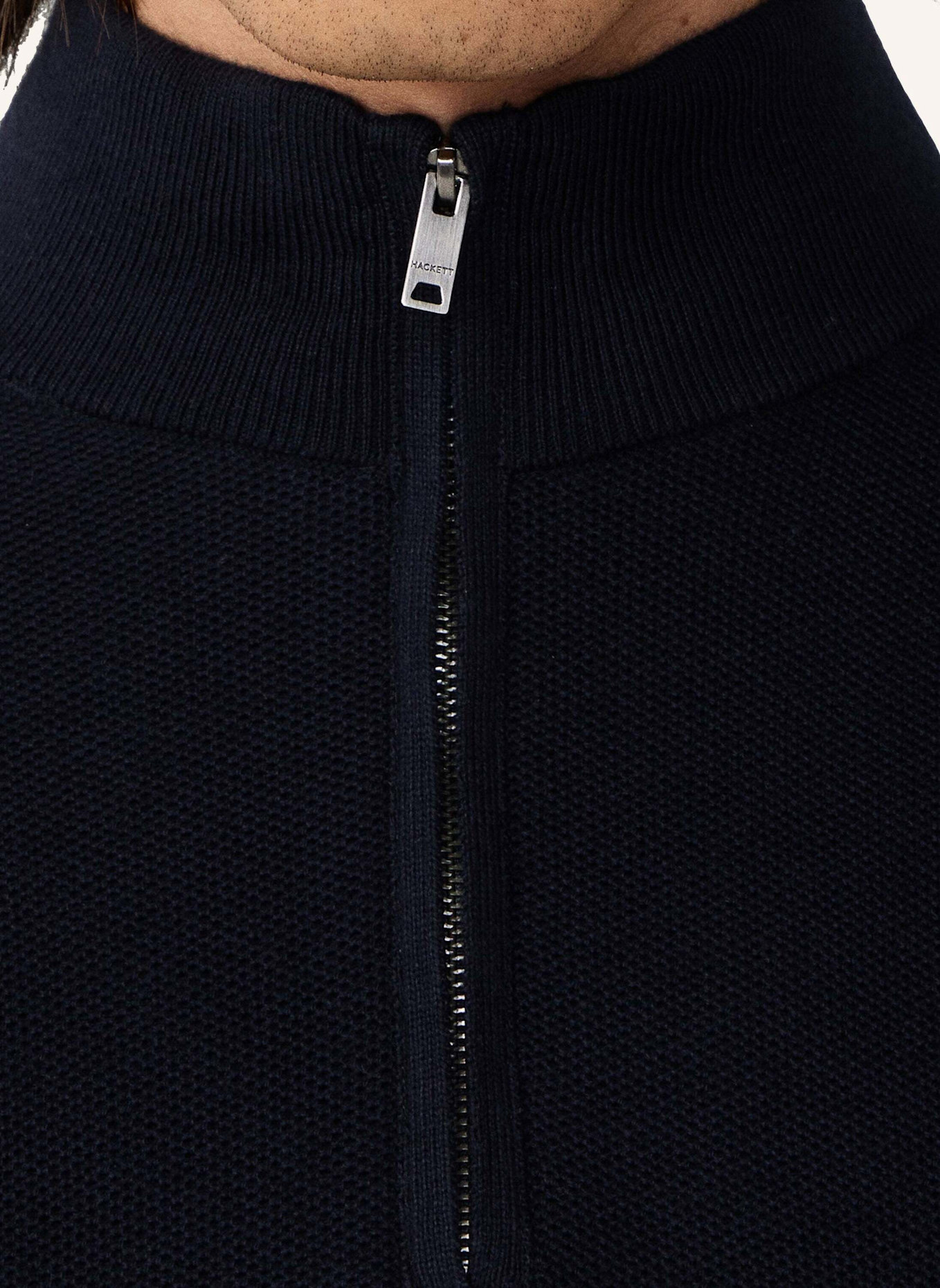 HACKETT LONDON Pullover HONEYCOMB HZIP: BLAU