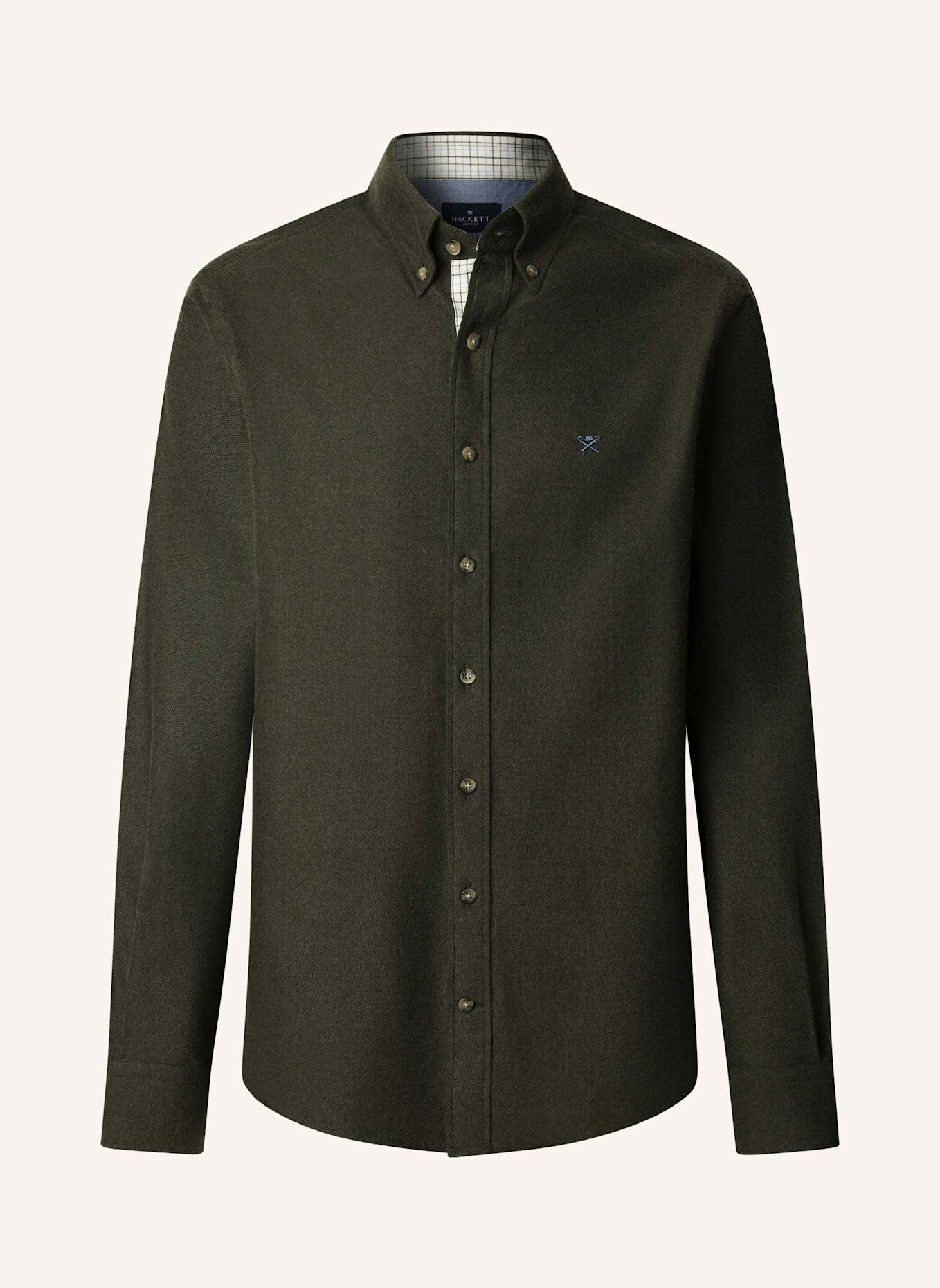 HACKETT LONDON Freizeithemd FLANNEL MULTI TRIM: GRÜN