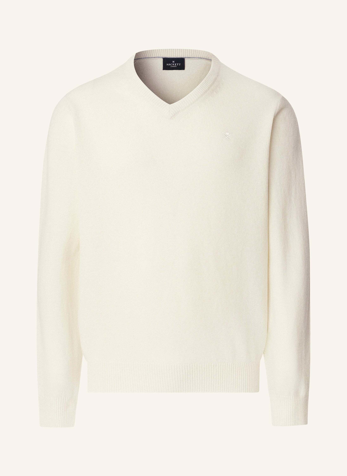 HACKETT LONDON Pullover LAMBSWOOL V NECK: CREME
