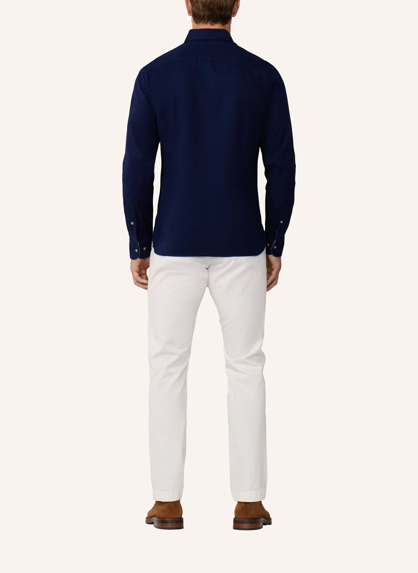 HACKETT LONDON Freizeithemd FLANNEL MULTI TRIM: DUNKELBLAU