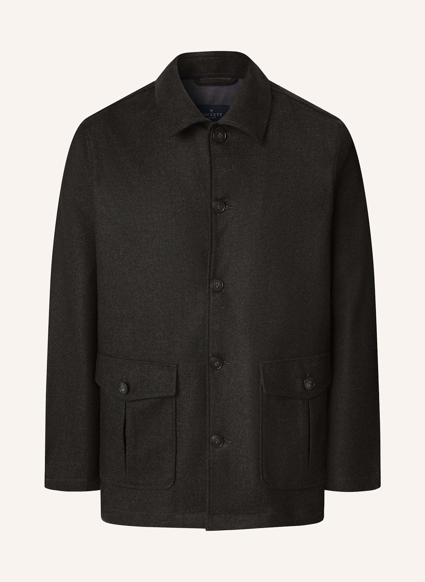 HACKETT LONDON Fieldjacket HBONE FLAN OVERSHIRT: GRÜN