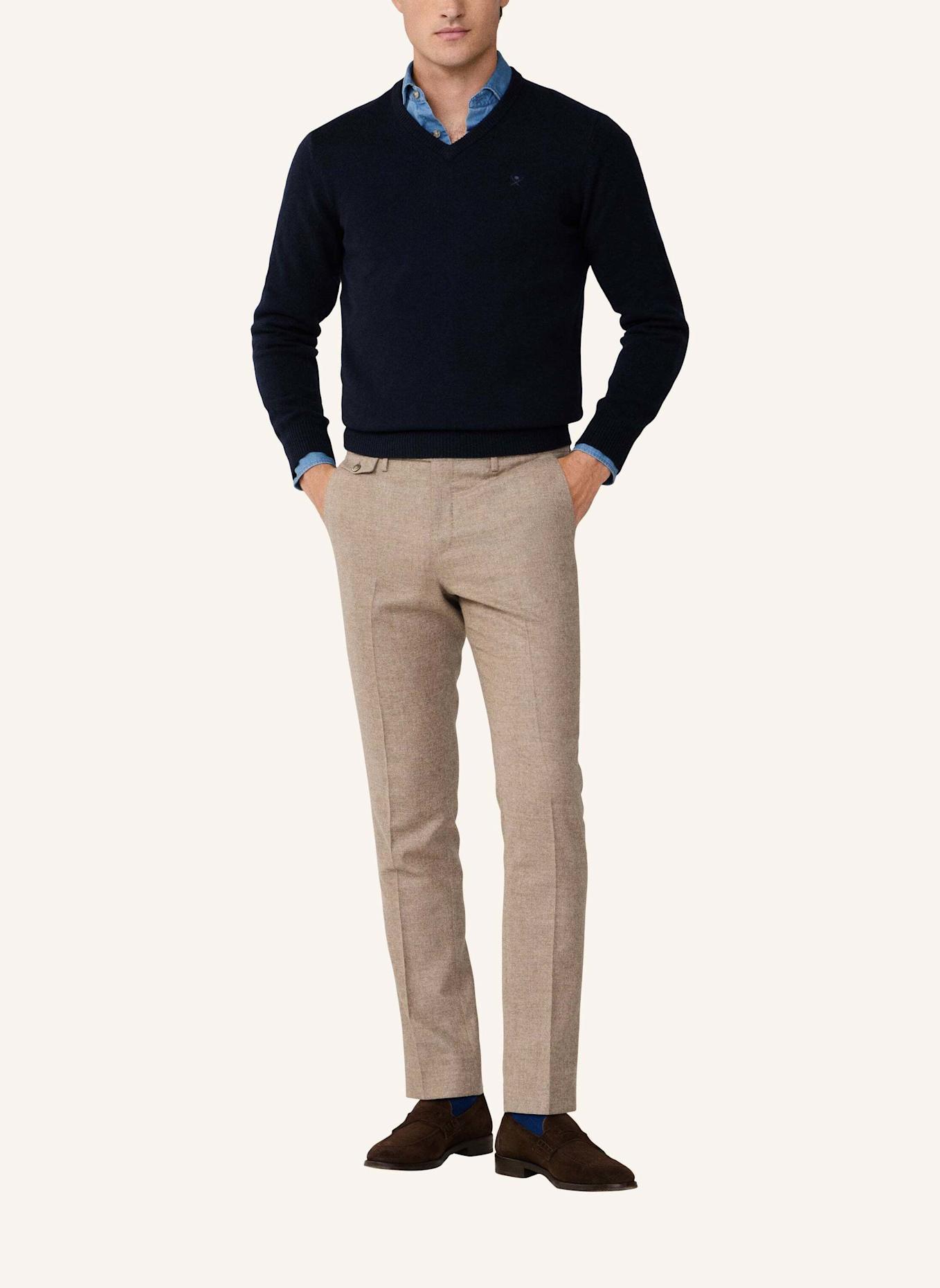 HACKETT LONDON Pullover LAMBSWOOL V NECK: BLAU