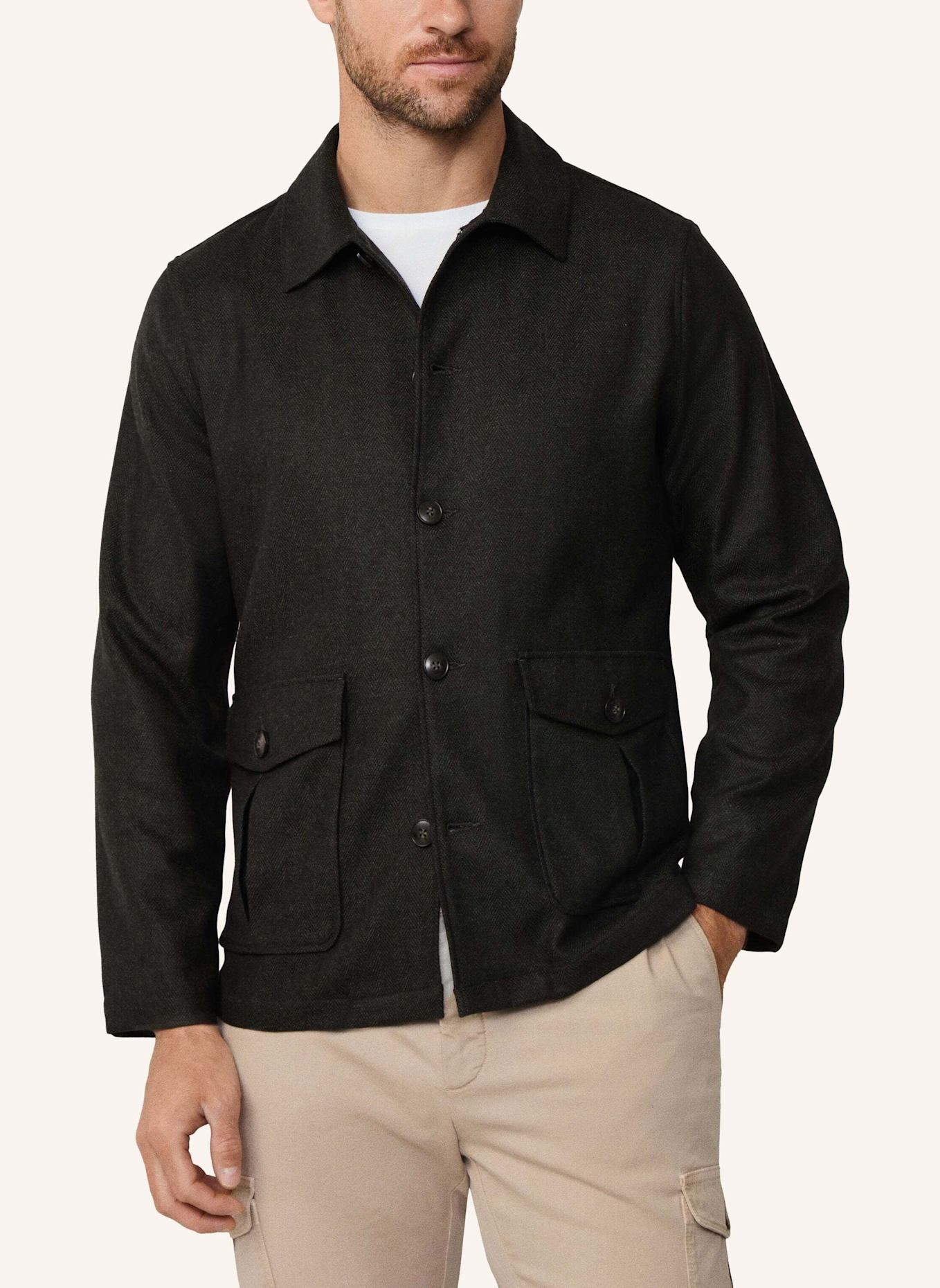 HACKETT LONDON Fieldjacket HBONE FLAN OVERSHIRT: GRÜN