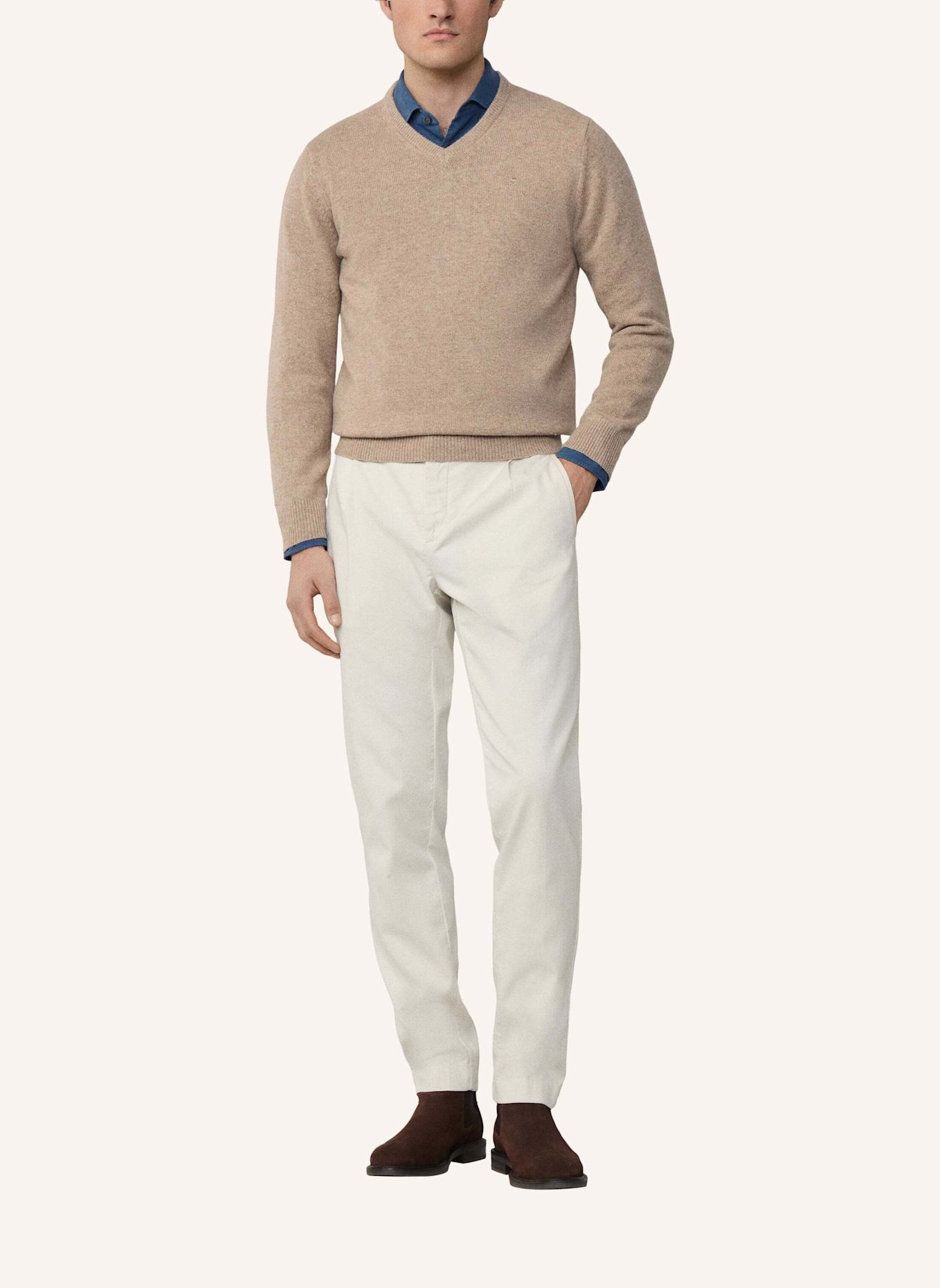 HACKETT LONDON Pullover LAMBSWOOL V NECK: BEIGE