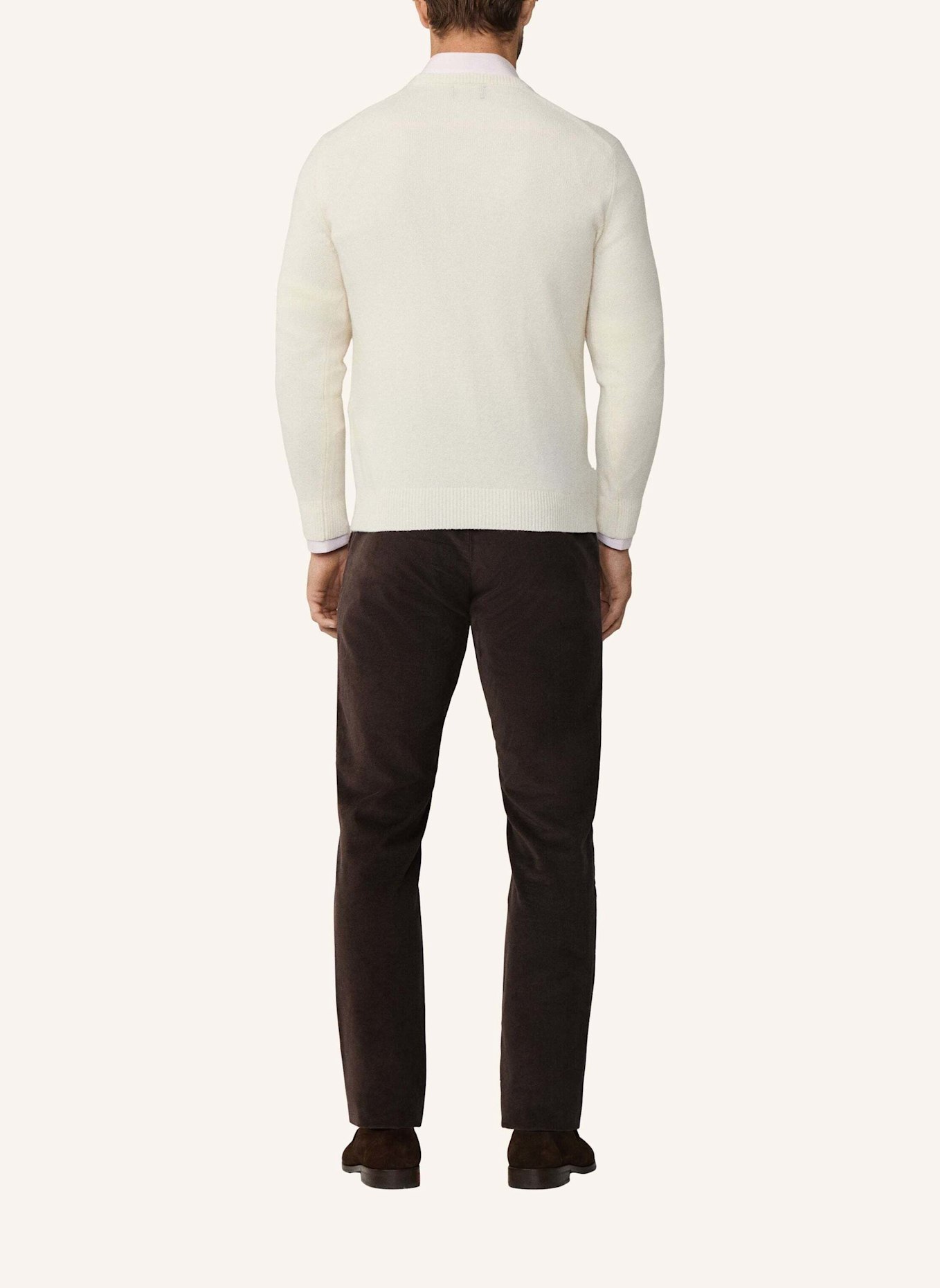 HACKETT LONDON Pullover LAMBSWOOL V NECK: CREME