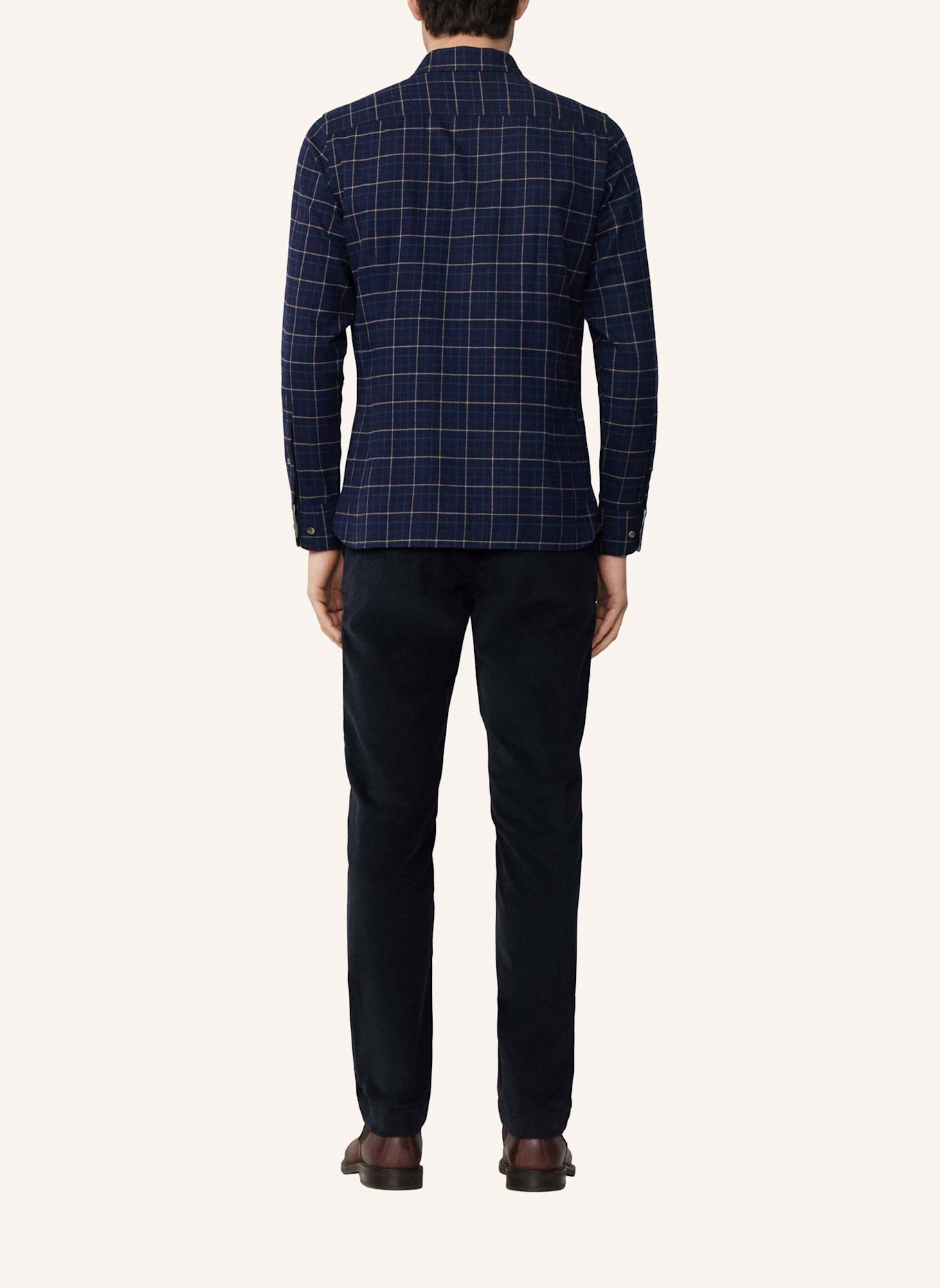 HACKETT LONDON Freizeithemd NAVY FLAN TATTERSALL: DUNKELBLAU