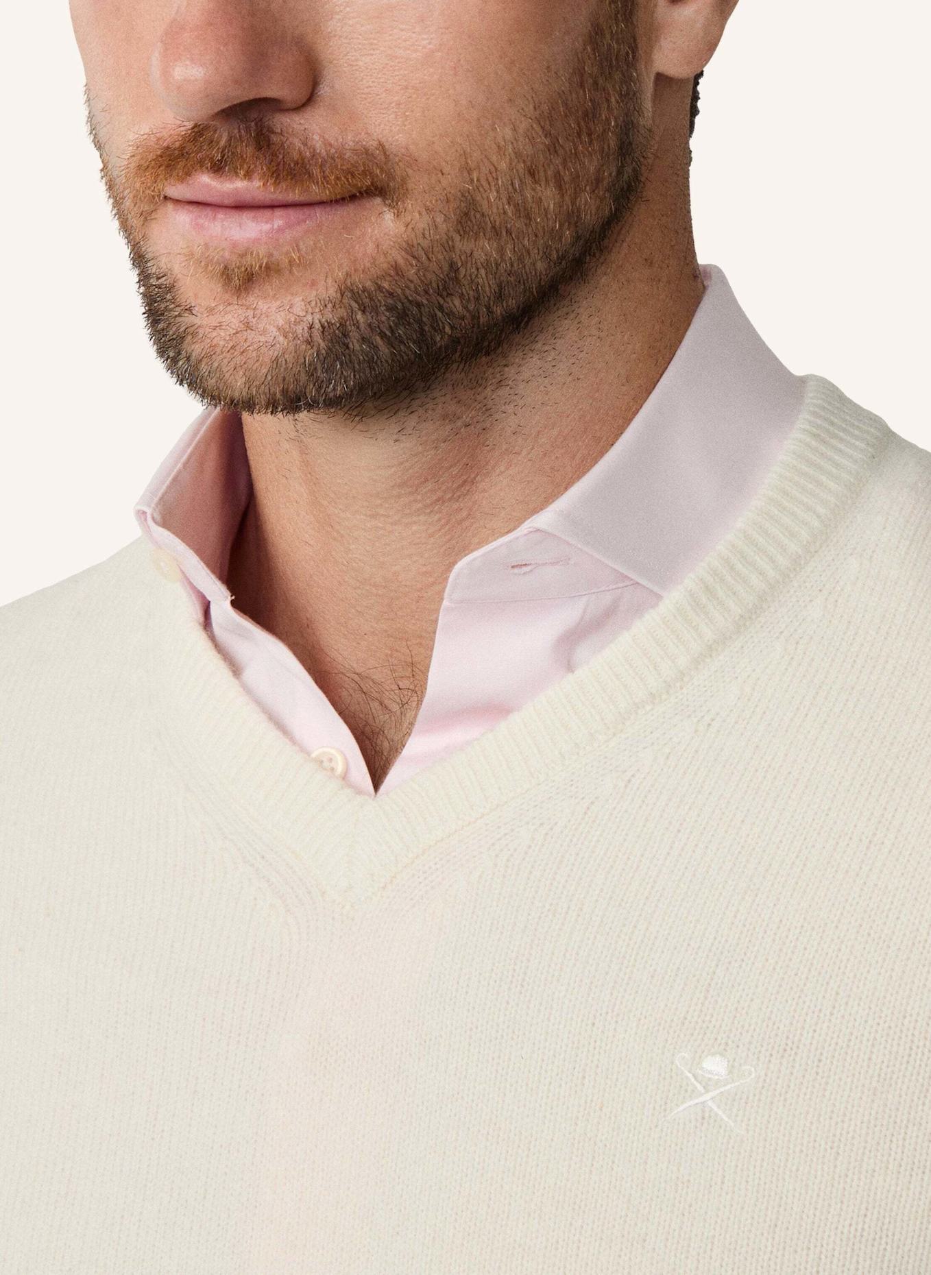 HACKETT LONDON Pullover LAMBSWOOL V NECK: CREME