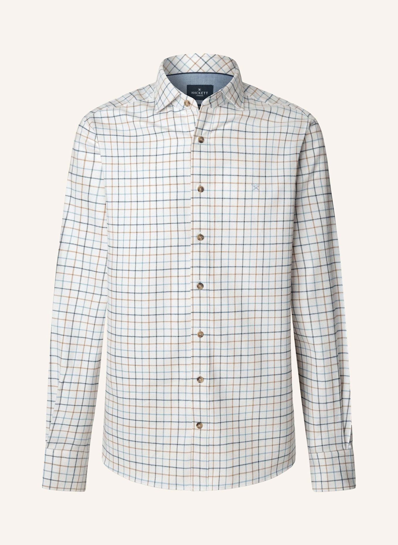 HACKETT LONDON Freizeithemd LGE FLANNEL TATTERSALL: BLAU
