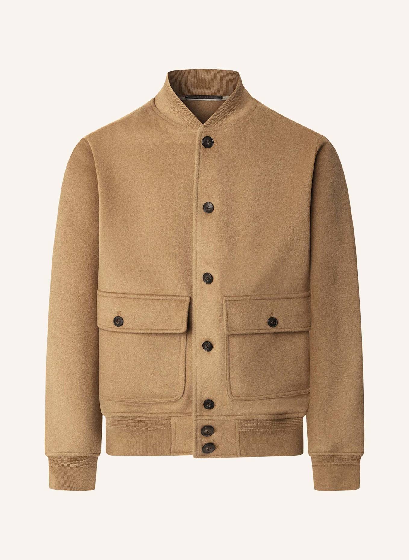HACKETT LONDON Regenjacke WOOL BOMBER: CAMEL