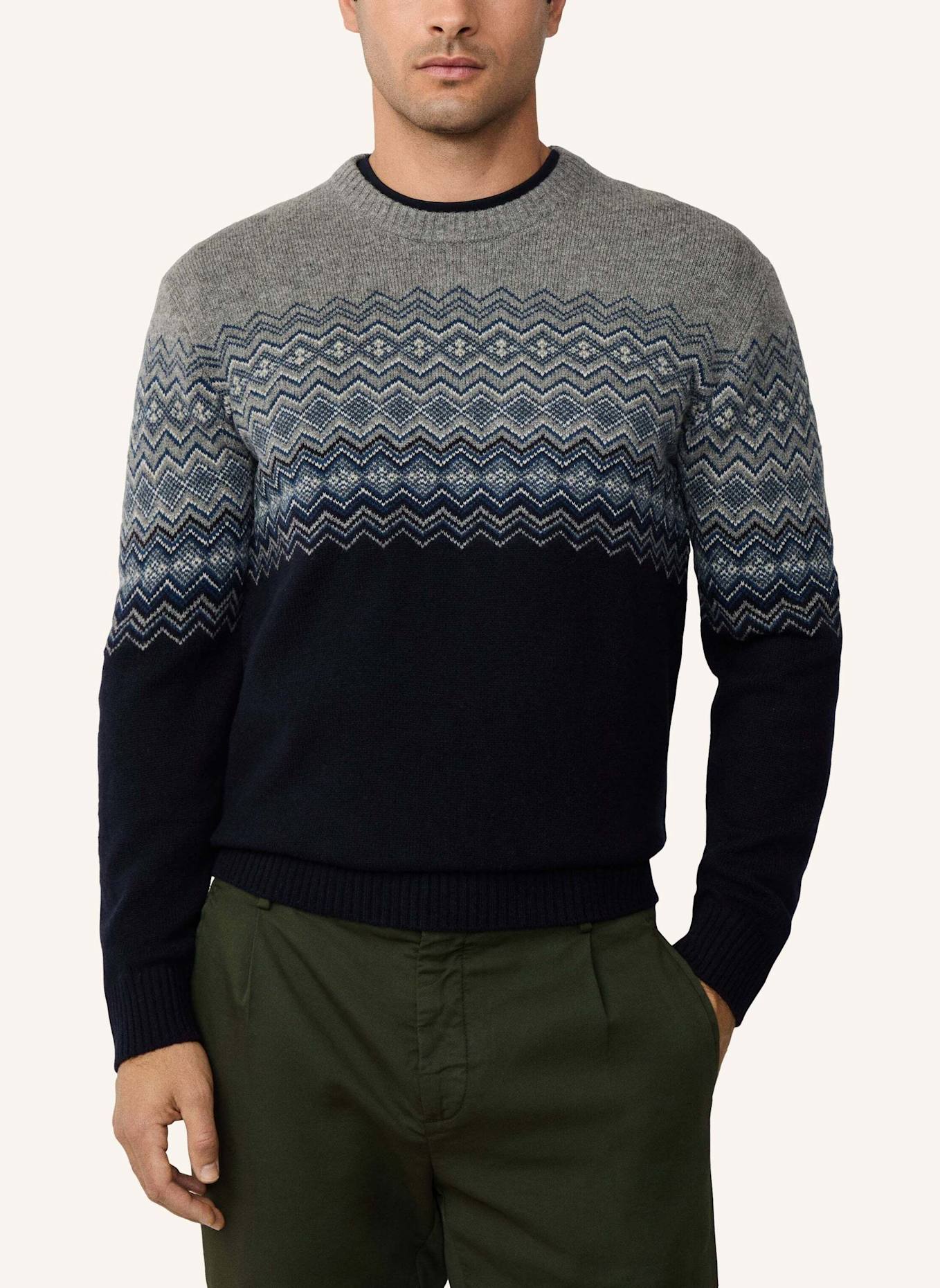 HACKETT LONDON Pullover FAIRISLE CREW: BLAU