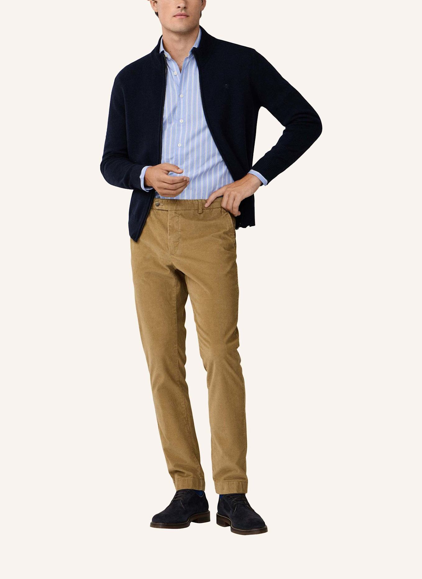 HACKETT LONDON Strickjacken Cardigan LAMBSWOOL FZIP: BLAU