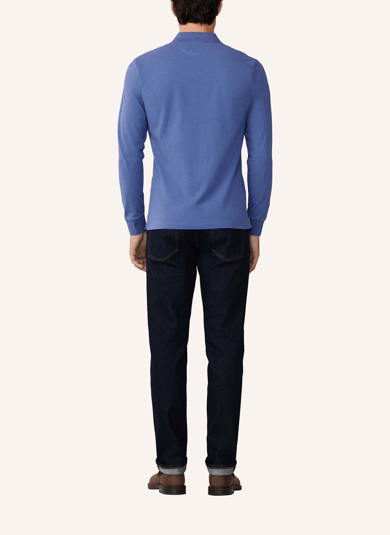 HACKETT LONDON Poloshirt SLIM FIT LOGO LS: BLAU