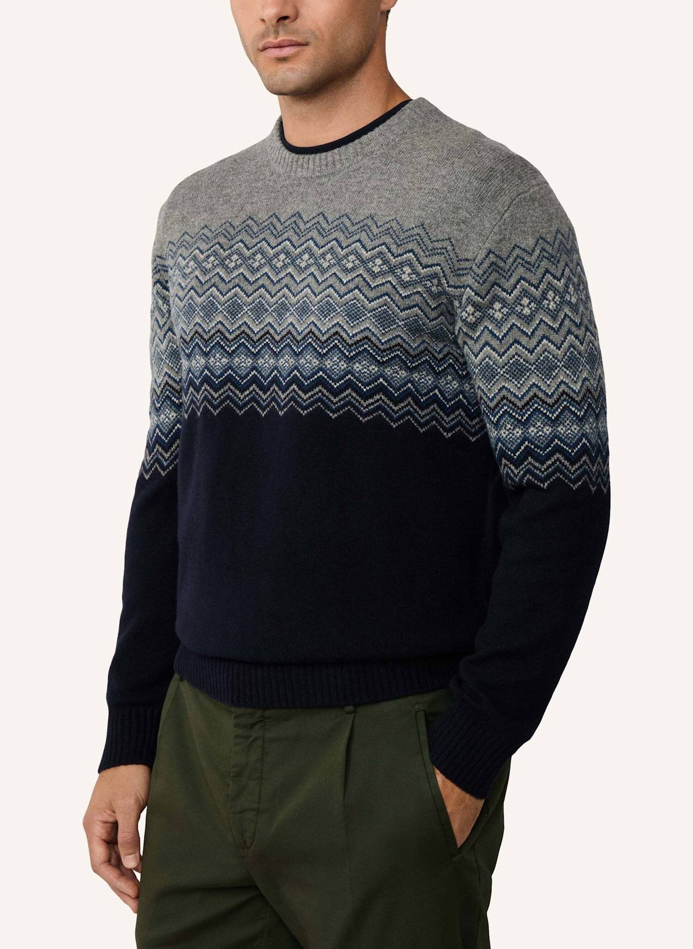 HACKETT LONDON Pullover FAIRISLE CREW: BLAU