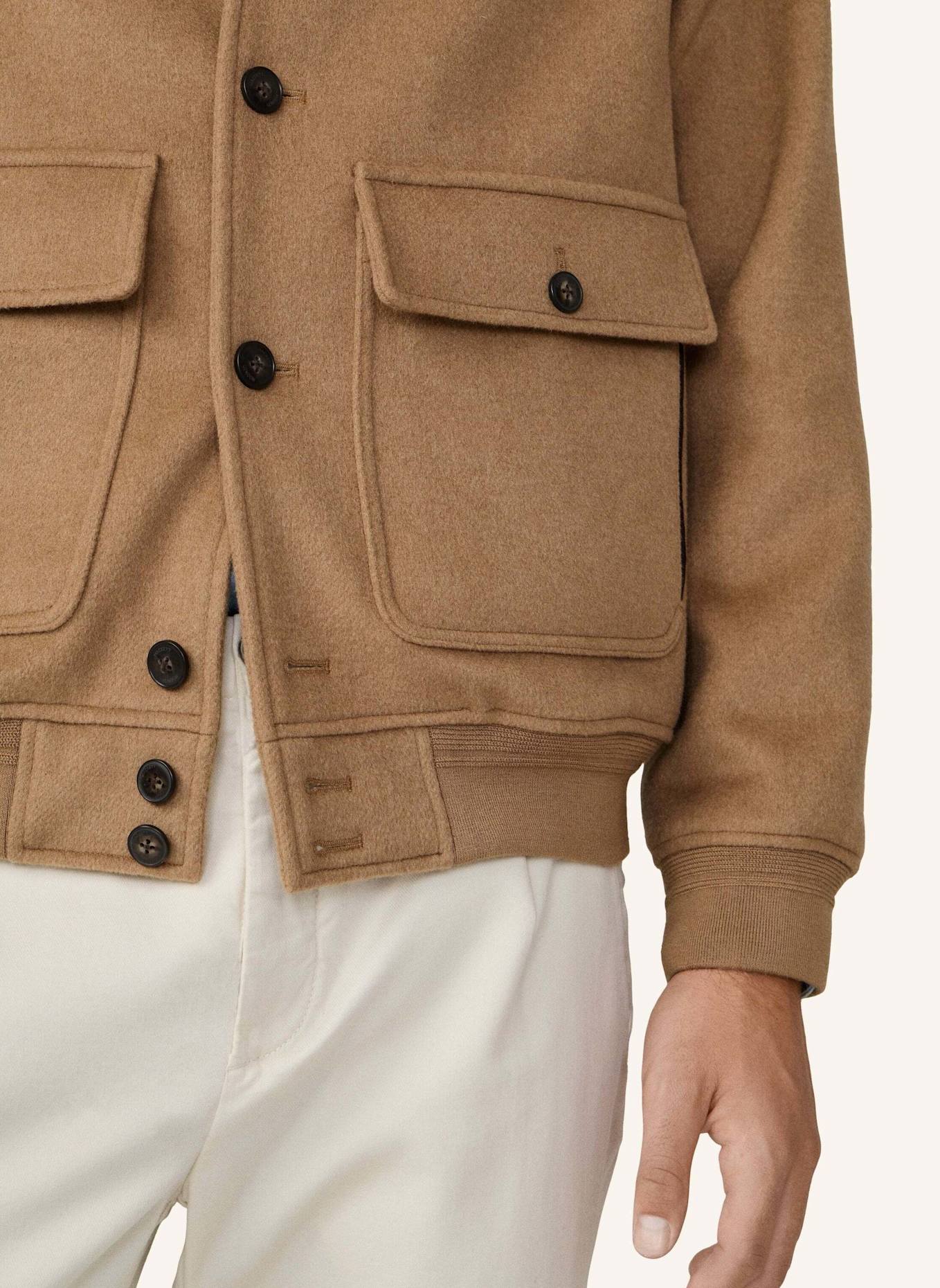 HACKETT LONDON Regenjacke WOOL BOMBER: CAMEL