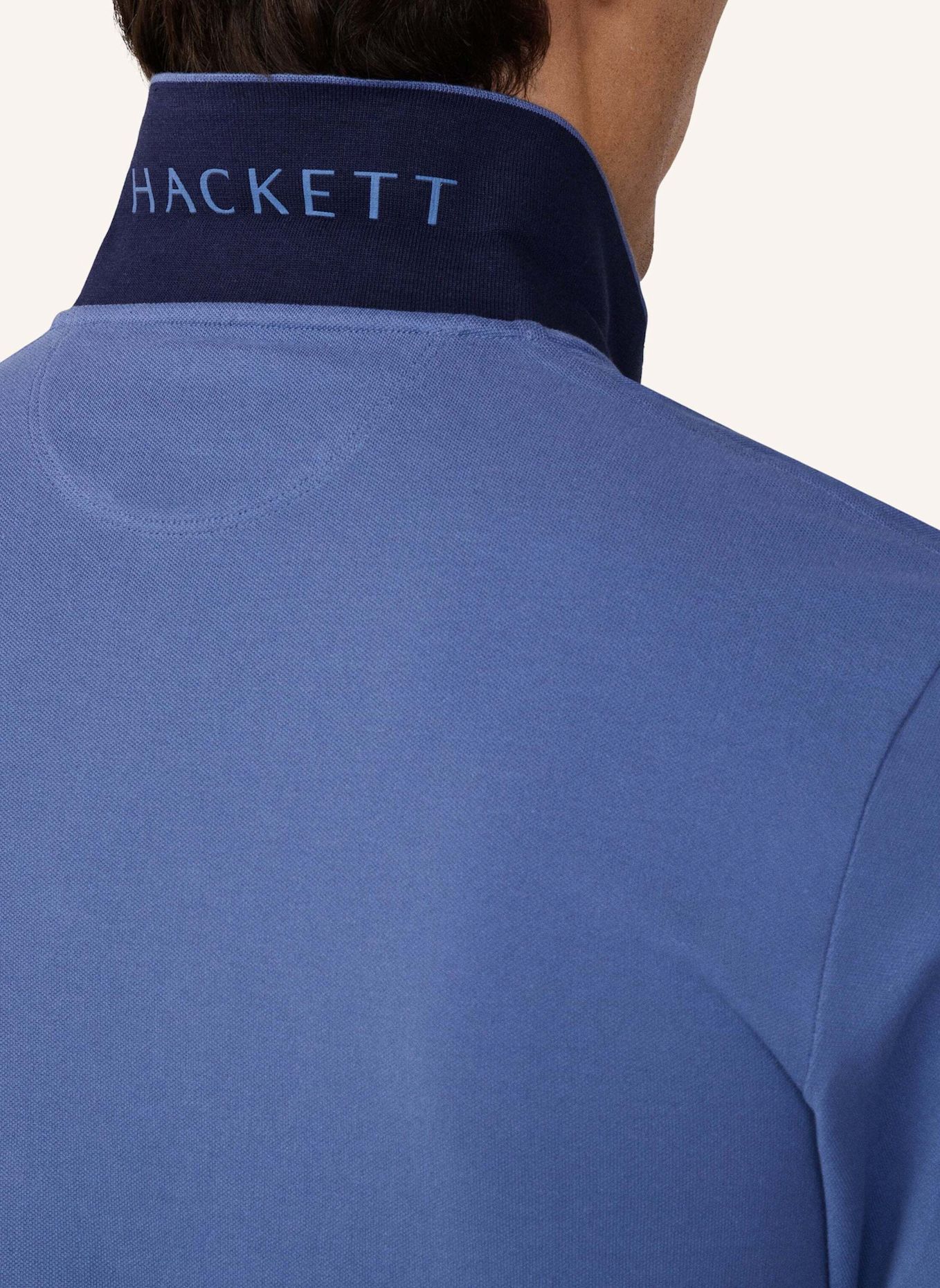 HACKETT LONDON Poloshirt SLIM FIT LOGO LS: BLAU