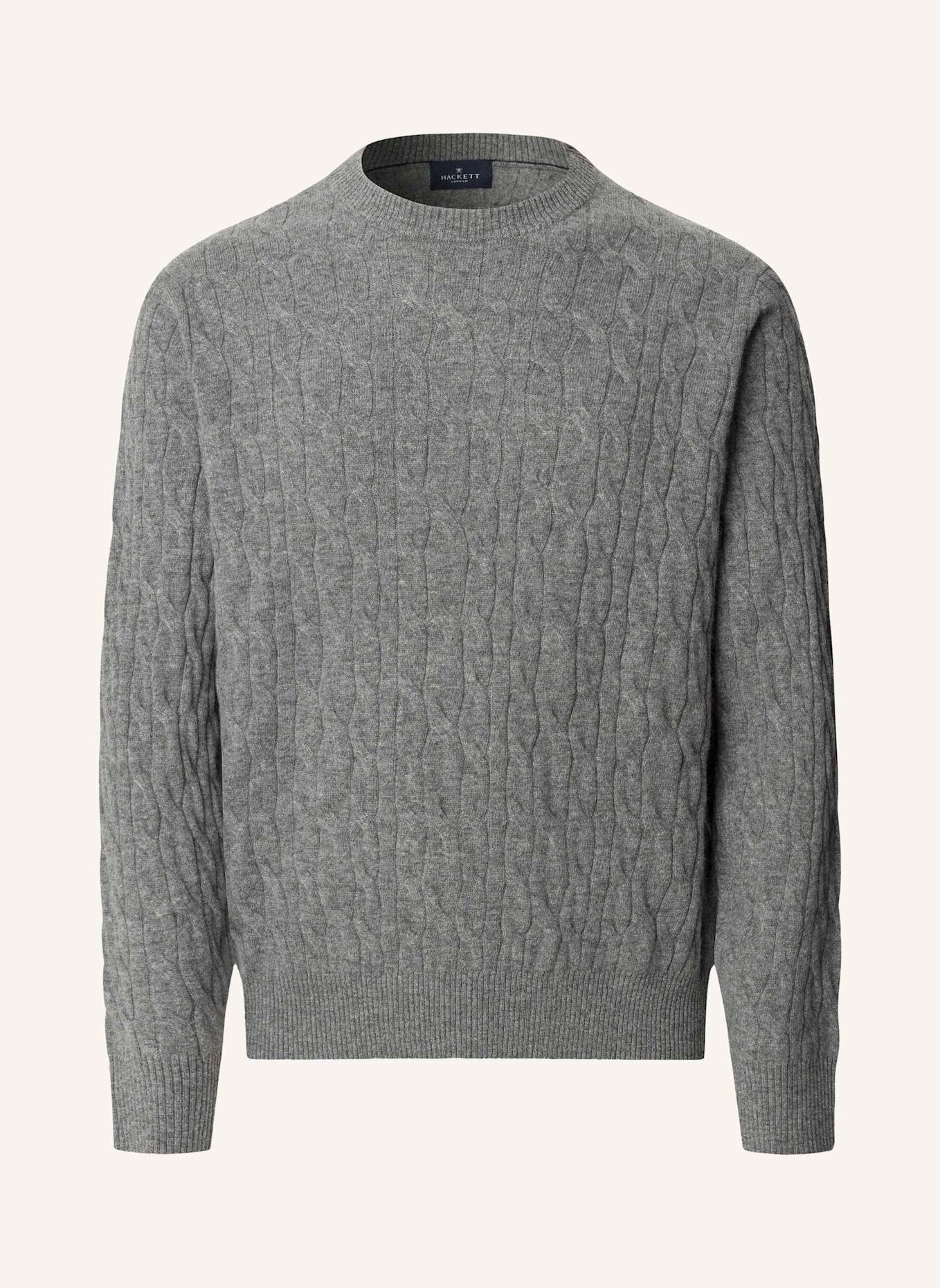 HACKETT LONDON Pullover LW CABLE CREW: GRAU