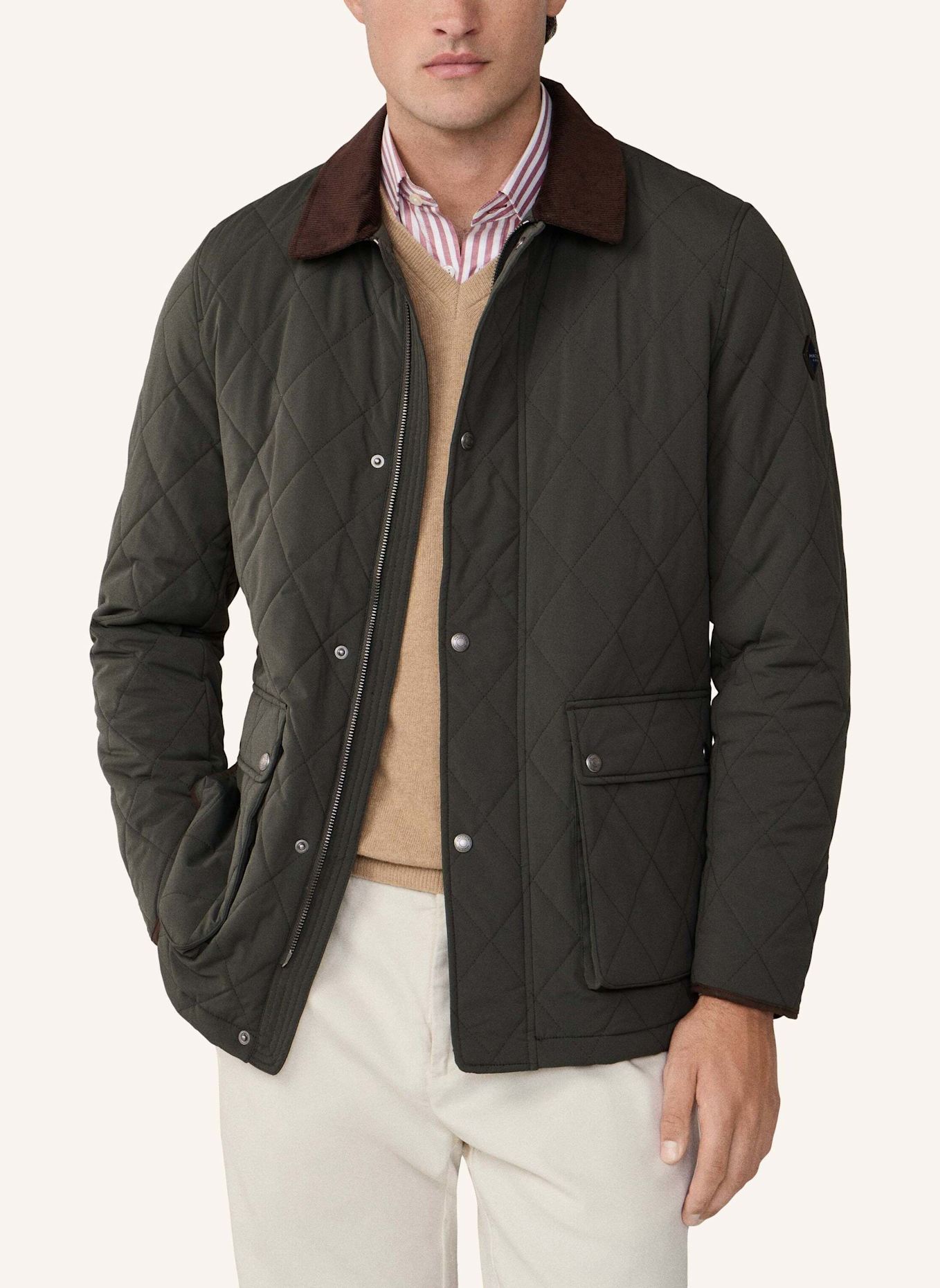 HACKETT LONDON Fieldjacket QUILTED JKT: DUNKELGRÜN