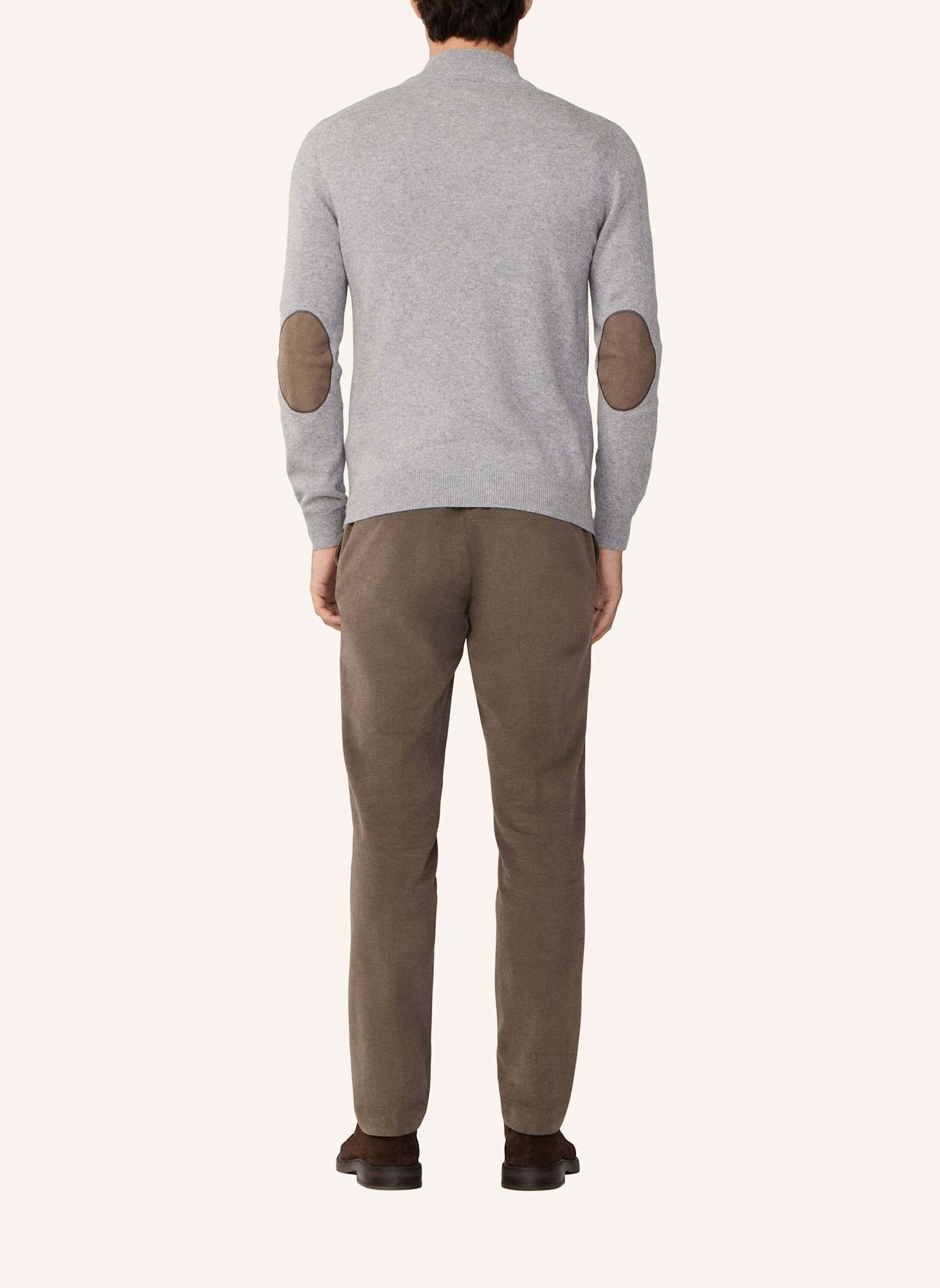 HACKETT LONDON Pullover MERINO CASH MIX HZIP: GRAU