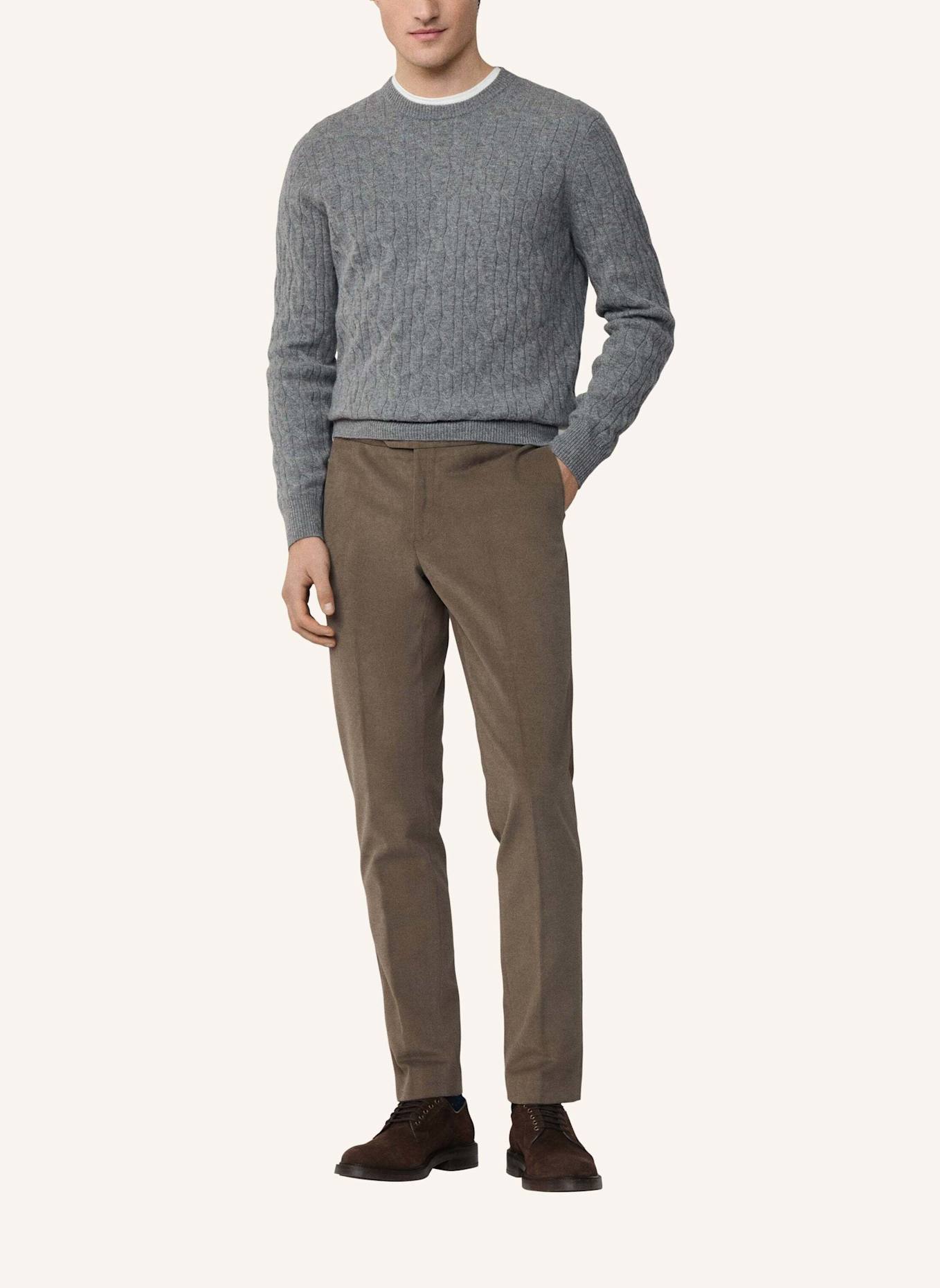 HACKETT LONDON Pullover LW CABLE CREW: GRAU