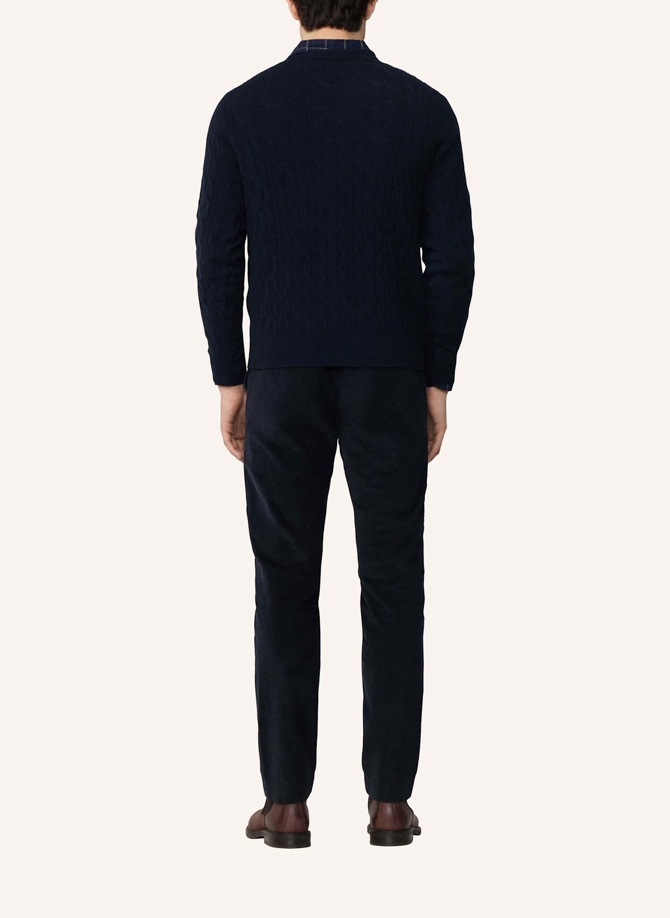 HACKETT LONDON Pullover LW CABLE CREW: BLAU