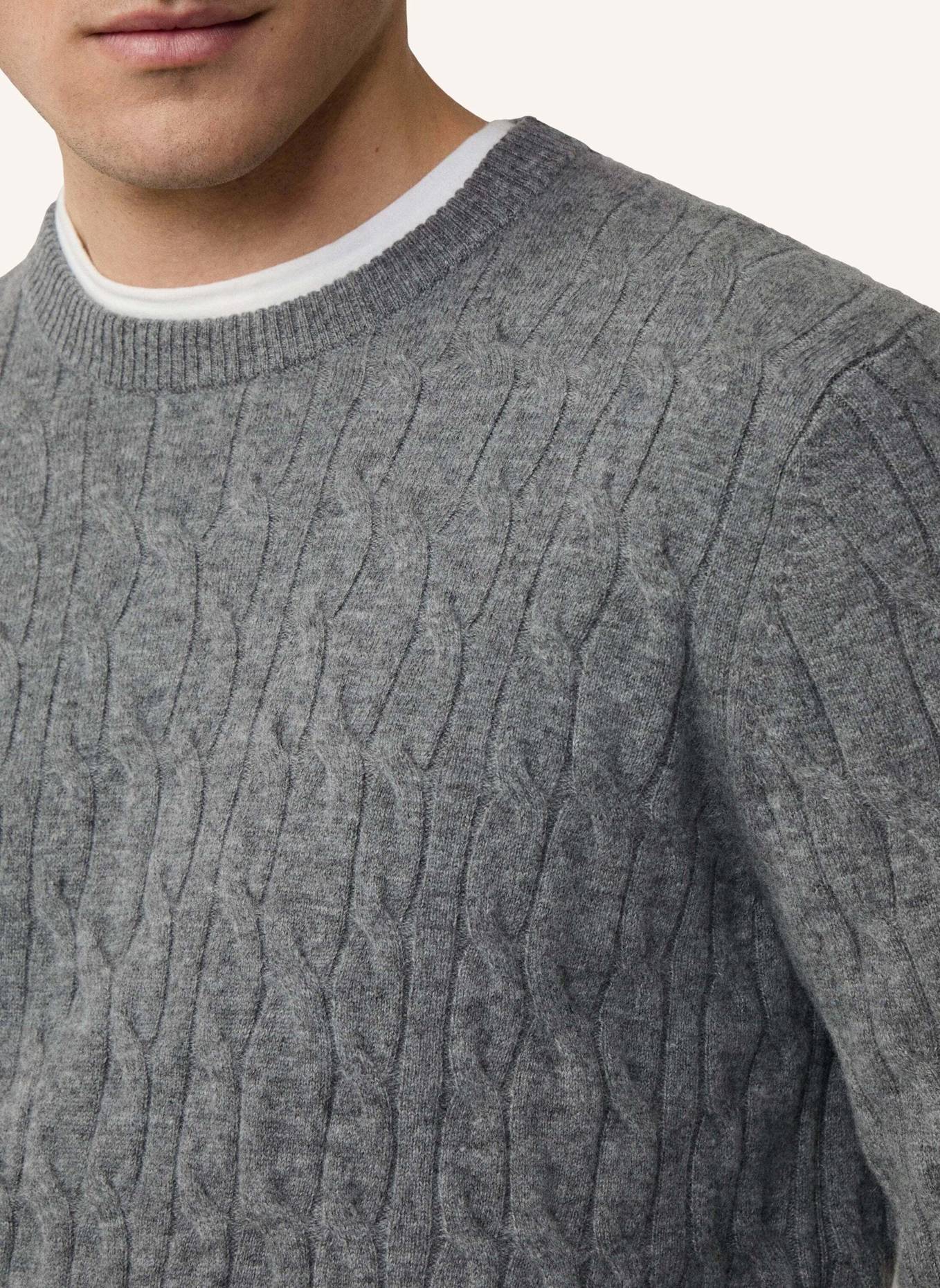 HACKETT LONDON Pullover LW CABLE CREW: GRAU
