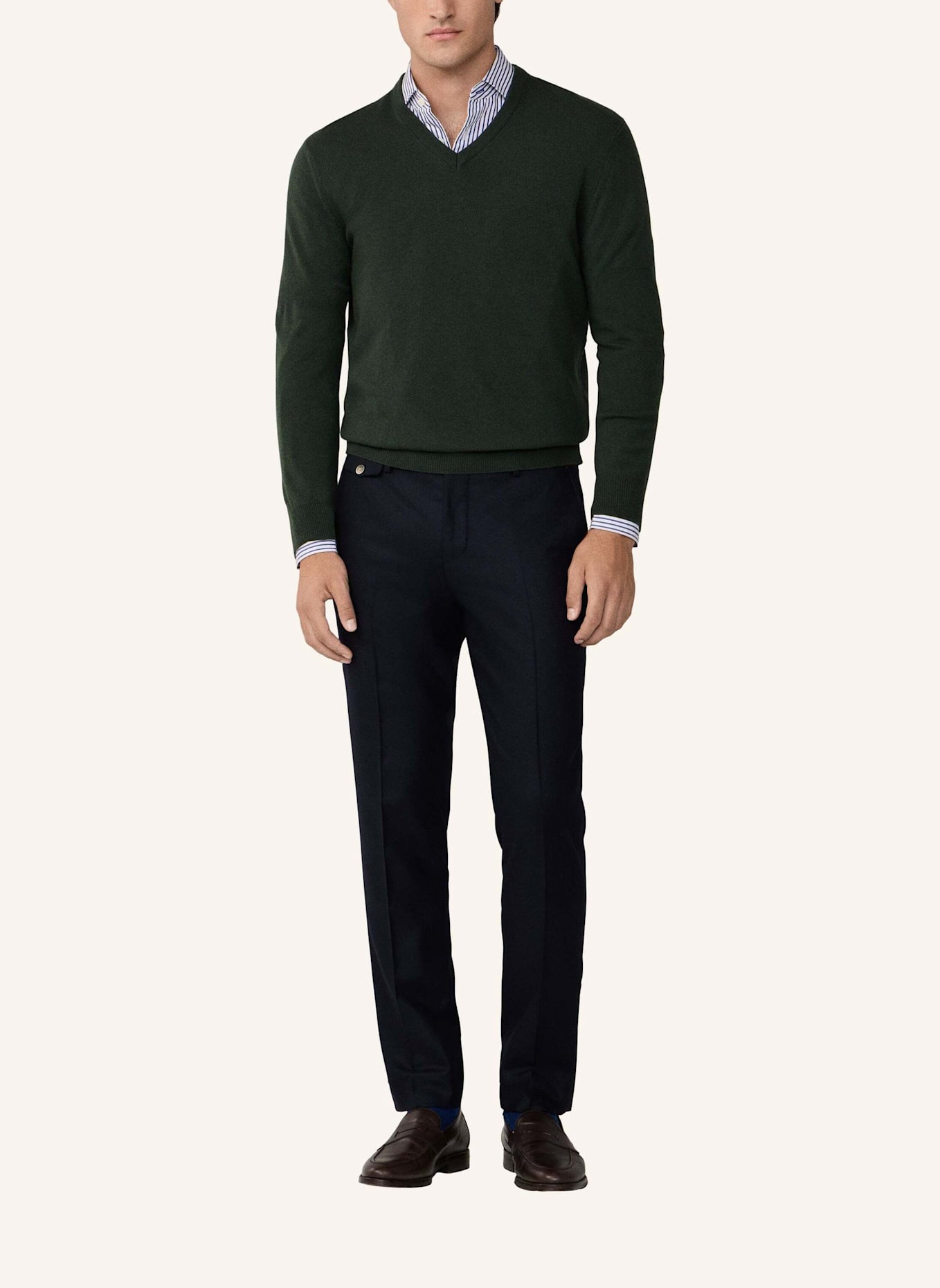 HACKETT LONDON Pullover MERINO CASH MIX V: GRÜN