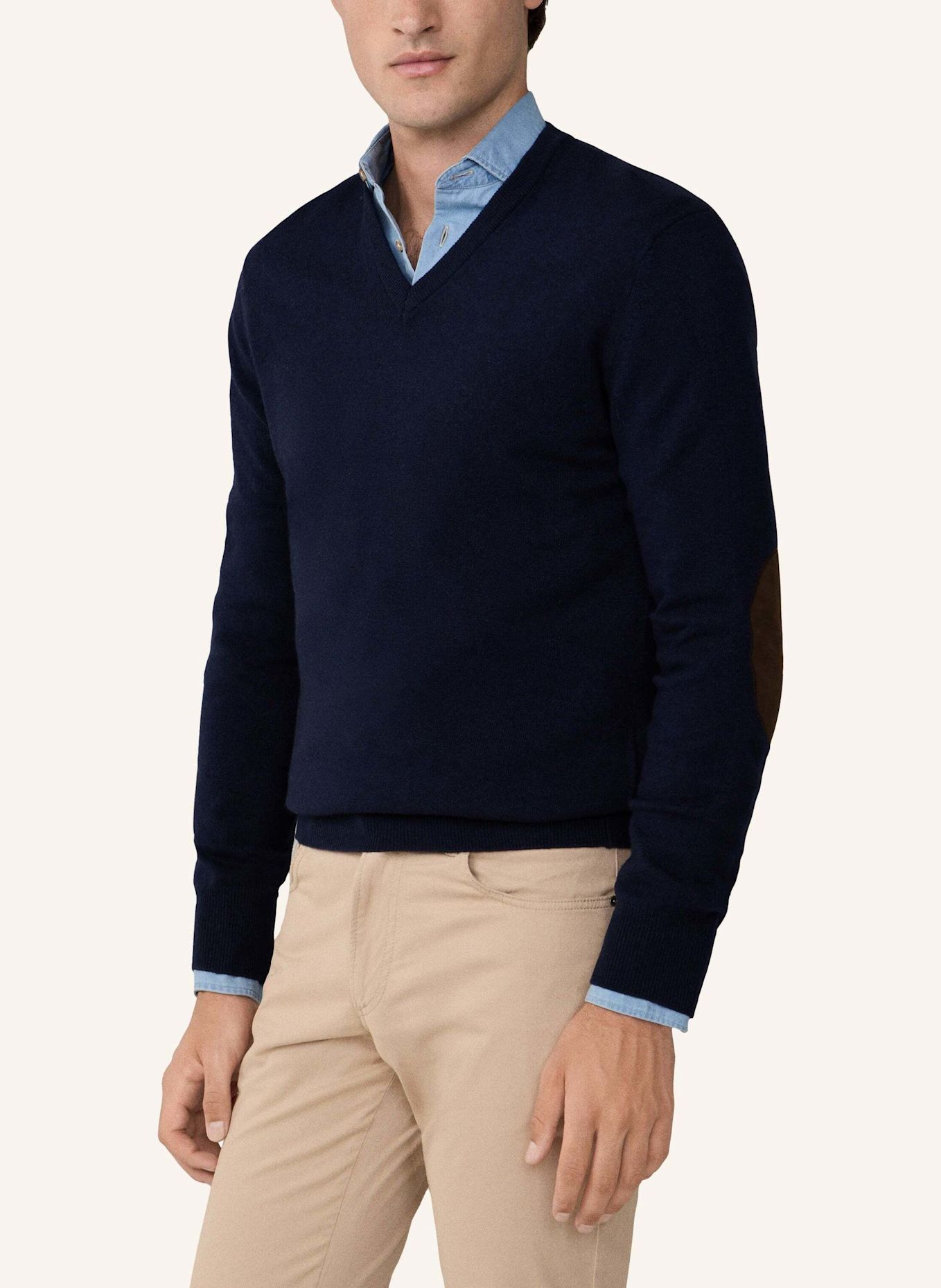 HACKETT LONDON Pullover MERINO CASH MIX V: BLAU