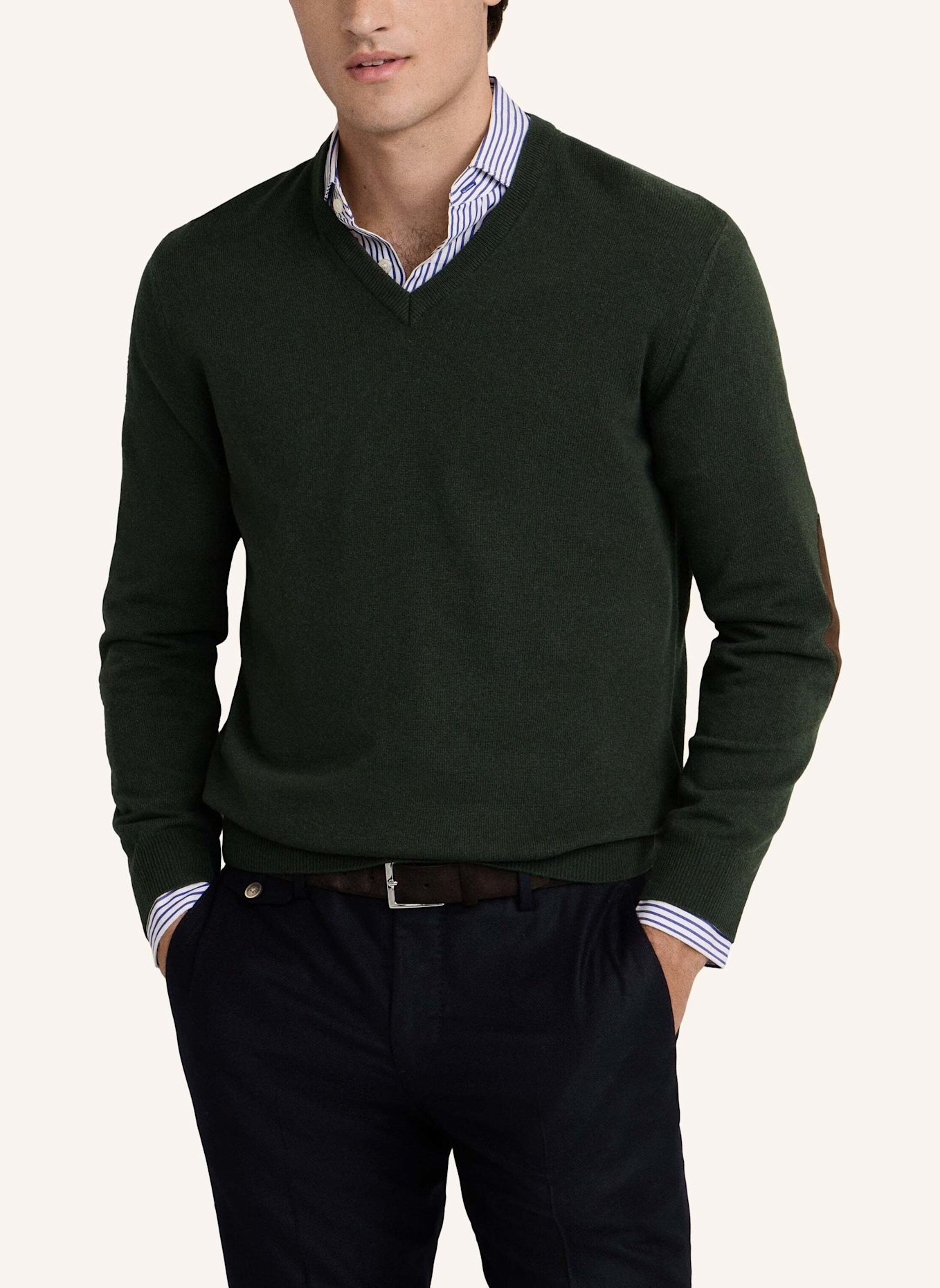HACKETT LONDON Pullover MERINO CASH MIX V: GRÜN