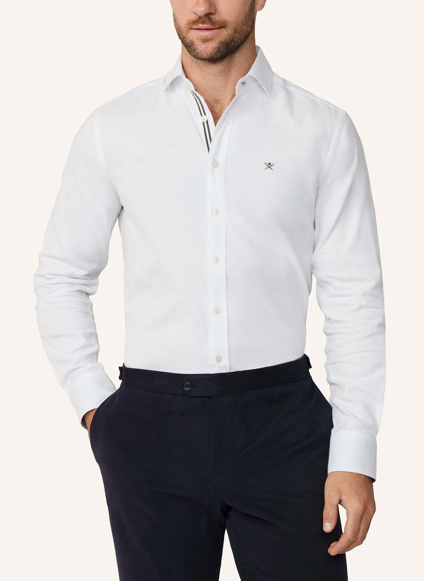 HACKETT LONDON Freizeithemd FLANNEL TAPE: WEISS