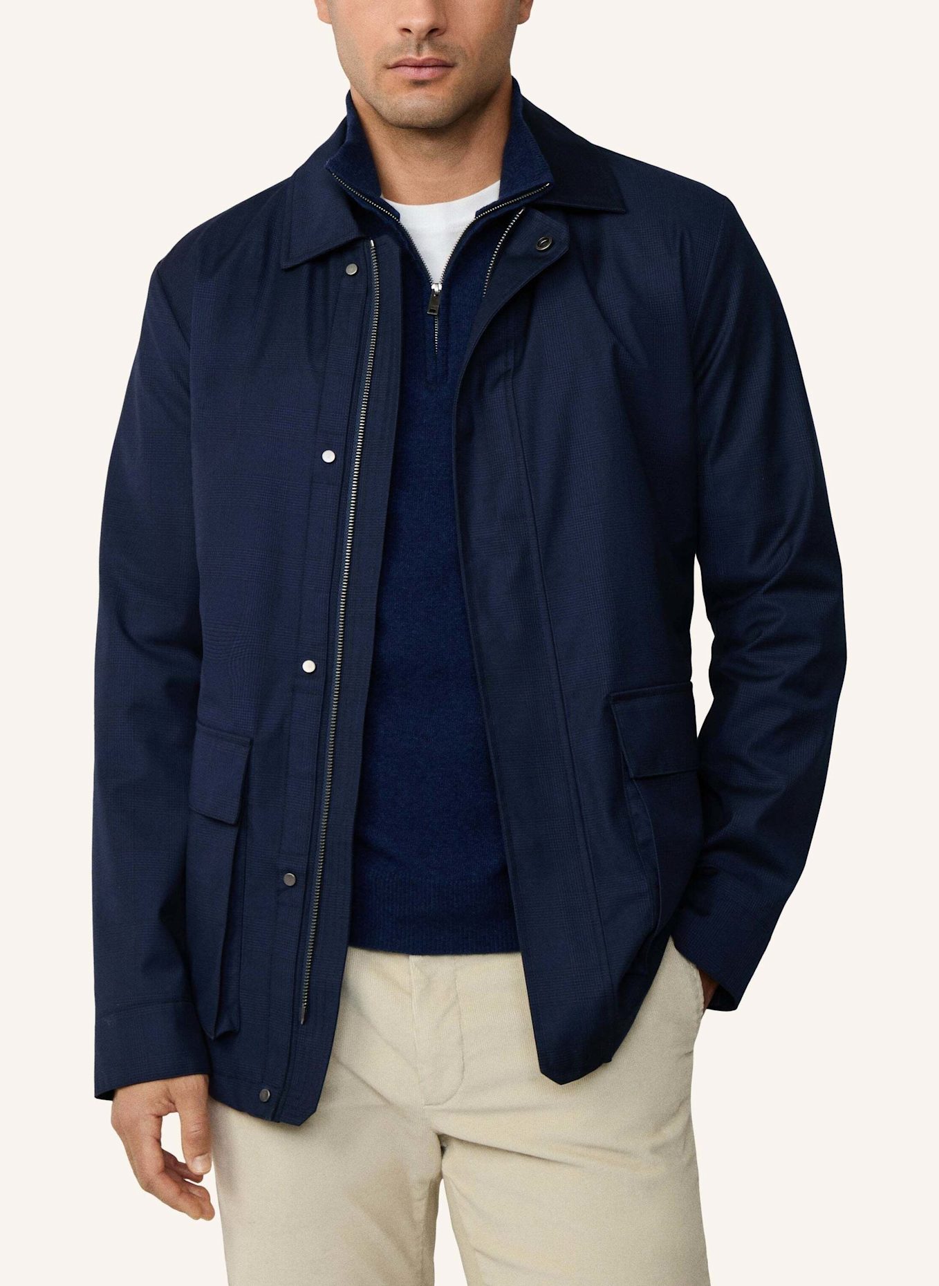 HACKETT LONDON Fieldjacket POW 2 PKT CARCOAT: DUNKELBLAU