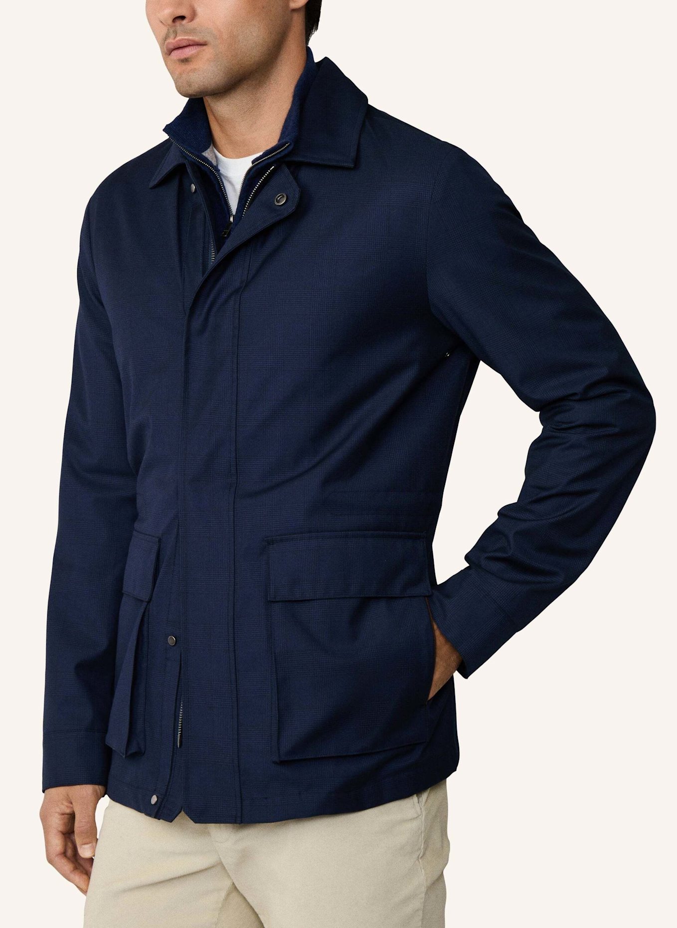 HACKETT LONDON Fieldjacket POW 2 PKT CARCOAT: DUNKELBLAU