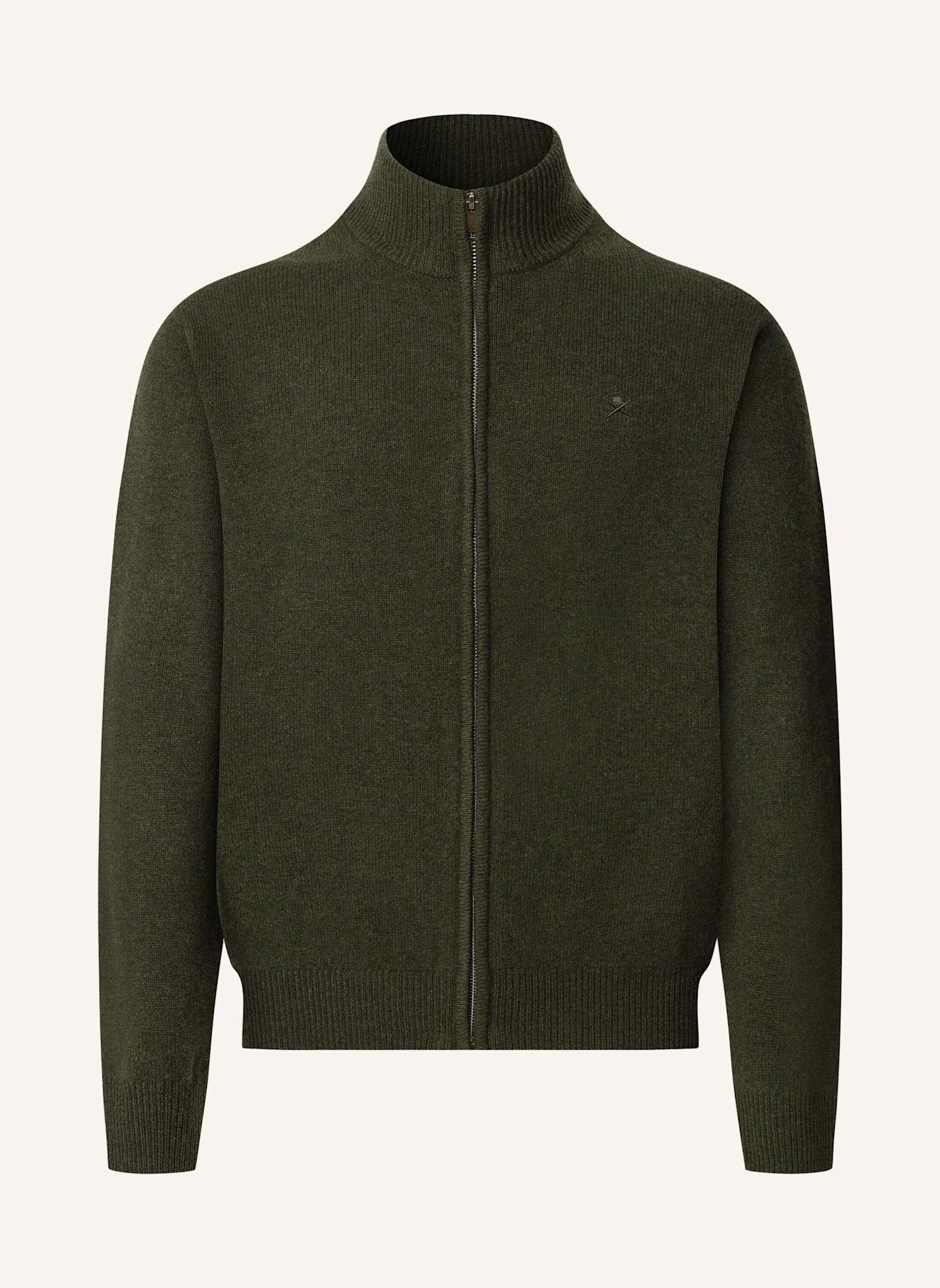 HACKETT LONDON Strickjacken Cardigan LAMBSWOOL FZIP: GRÜN