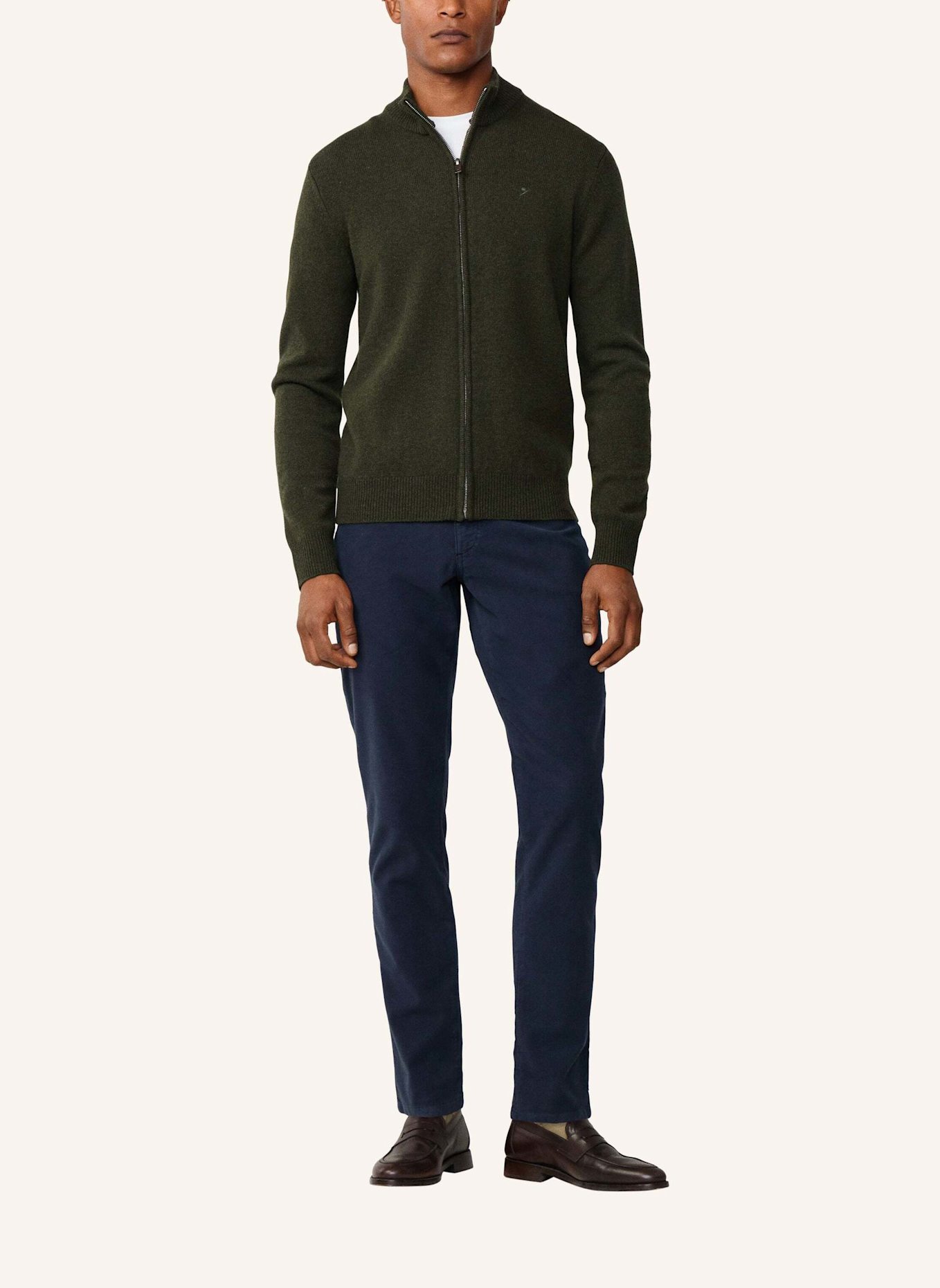 HACKETT LONDON Strickjacken Cardigan LAMBSWOOL FZIP: GRÜN